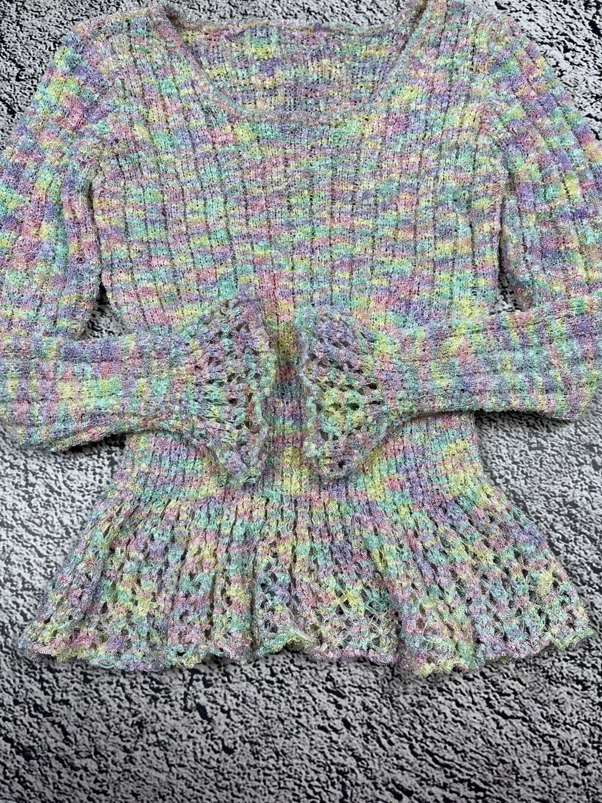 Japanese Brand Vintage Japanese Coloured Knit Peplum Top light sweater Y2K Size M / US 6-8 / IT 42-44 - 5 Thumbnail