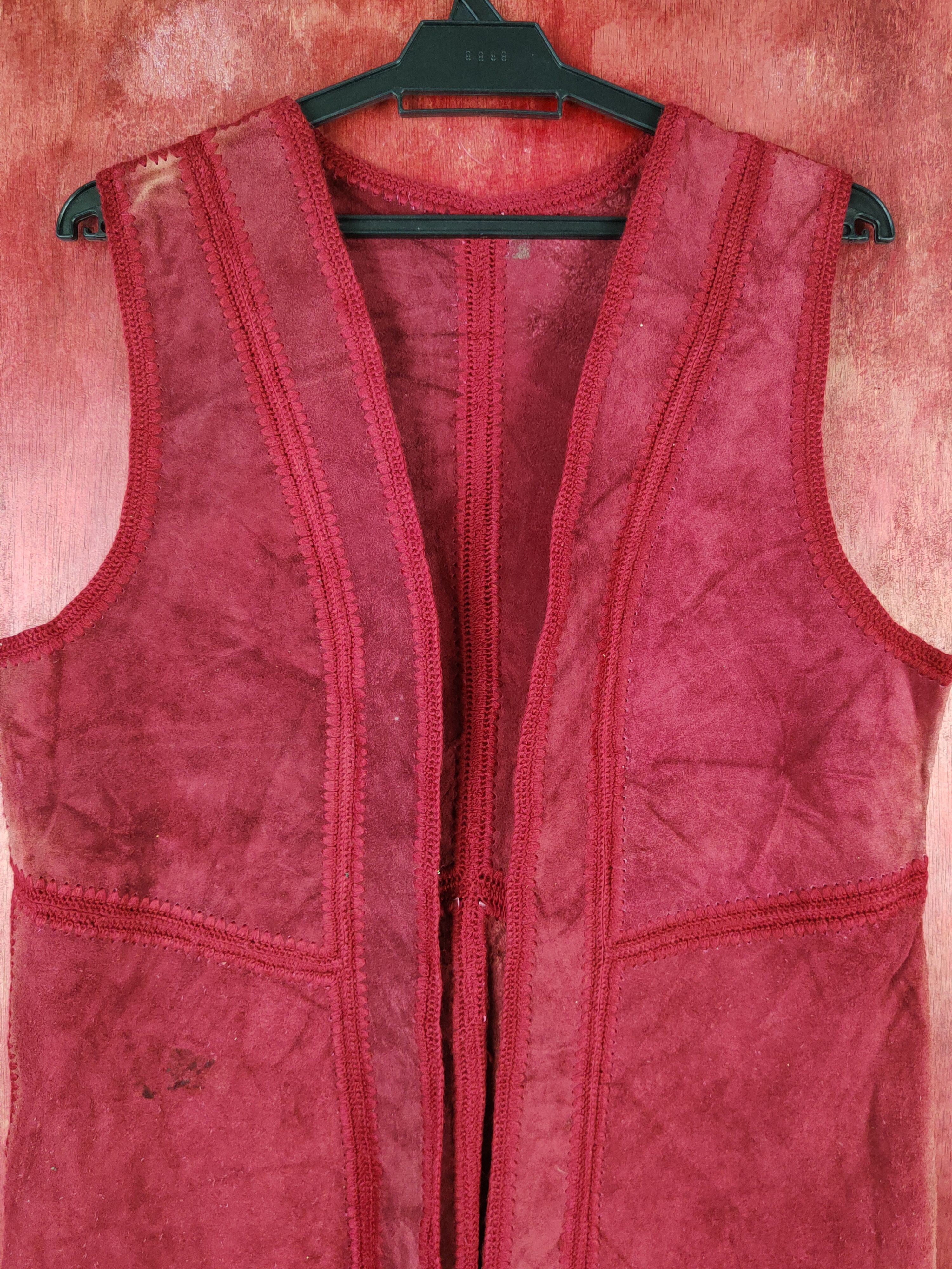 Genuine Leather Japan patchwork faded vintage leather Red Vests #S1362 Size US M / EU 48-50 / 2 - 3 Thumbnail