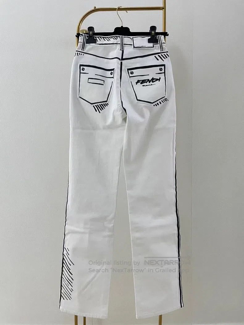 Fendi Fendi California Sky series black and white comic pants Size 37" - 2 Thumbnail