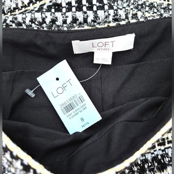 Loft White Multi Metallic Tweed Skirt Gift Party Work Size 30" / US 8 / IT 44 - 9 Thumbnail