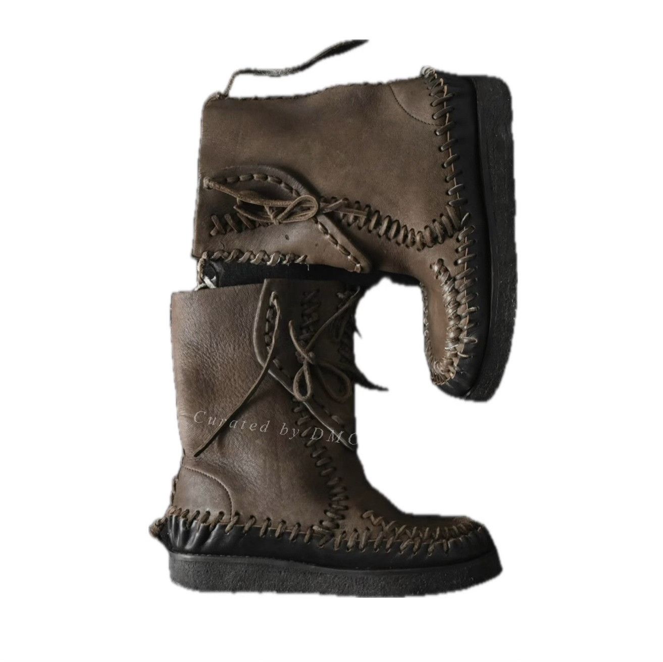 Vintage Vintage Cabane de Zucca Whipstitch Leather Boots Size US 8 / EU 41 - 1 Thumbnail