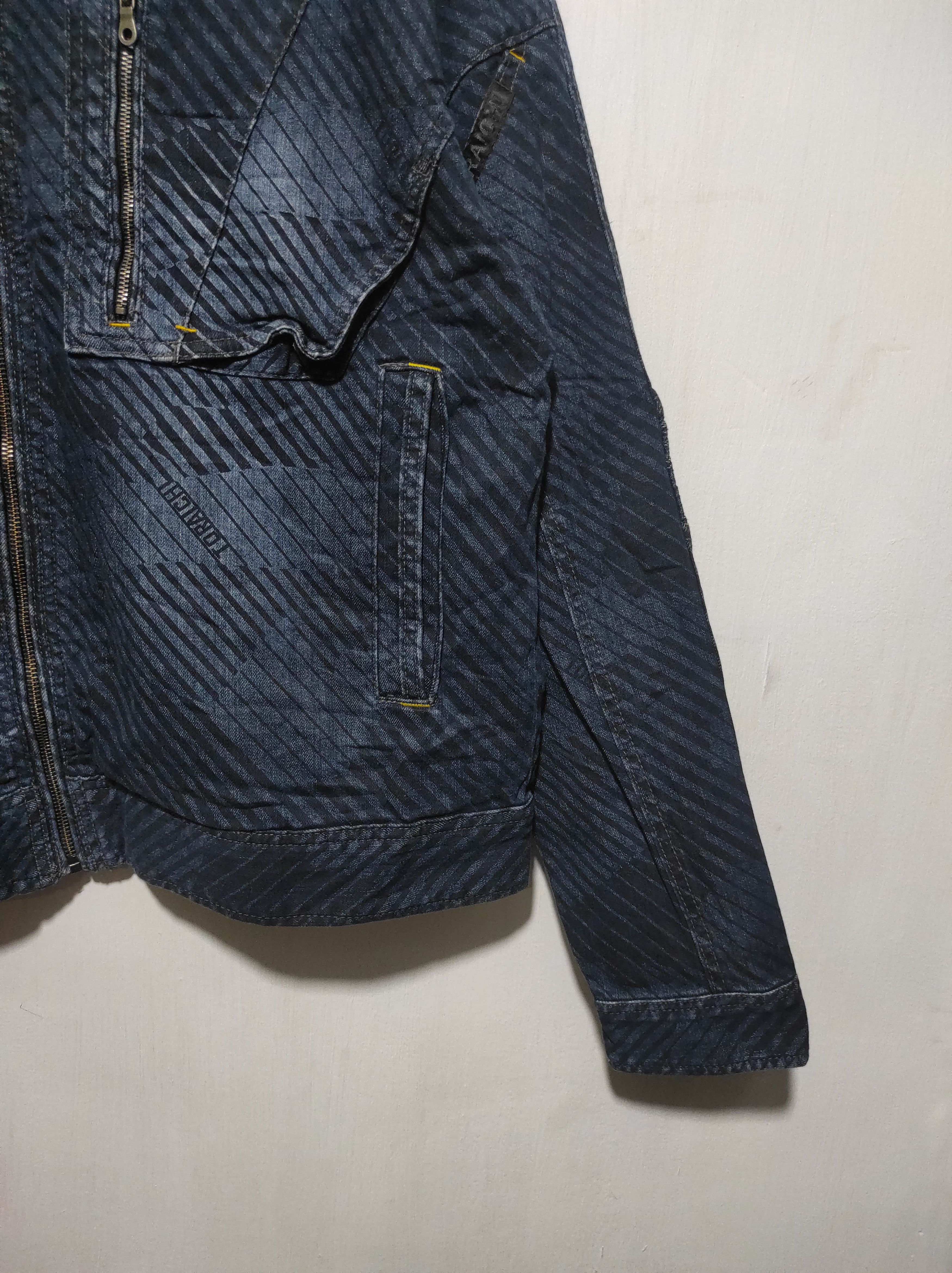 Japanese Brand Tora by Toraichi striped biker denim jacket Size US L / EU 52-54 / 3 - 4 Thumbnail