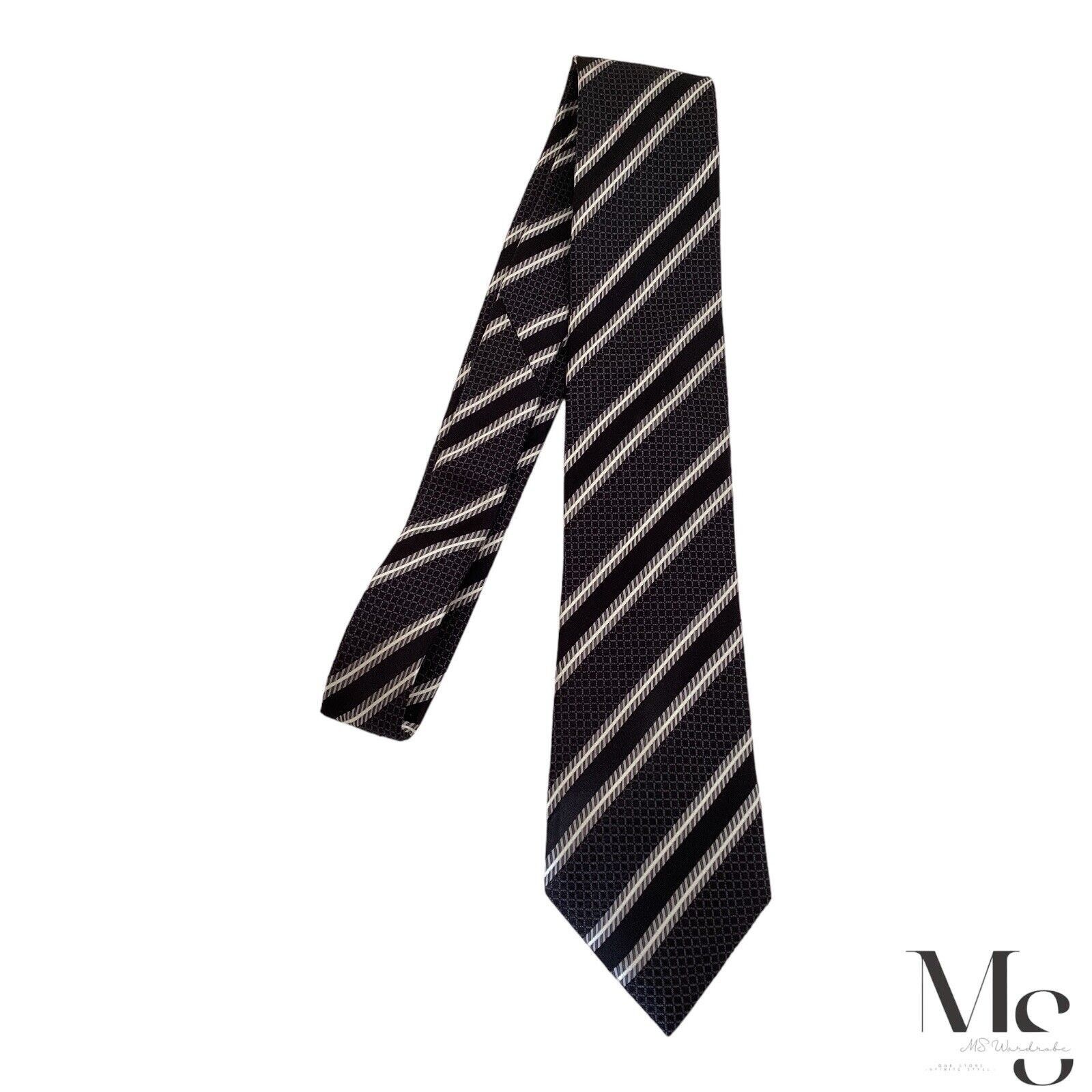 Donald Trump DONALD J. TRUMP Gray Striped Luxury Silk Tie W: 3.25" EX CD Size ONE SIZE - 6 Thumbnail