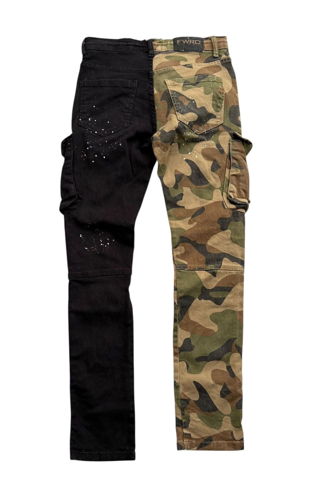 Other FRWD Denim Hybrid Distressed Paint Splash Camo Cargo Pants Size US 29 - 9 Thumbnail
