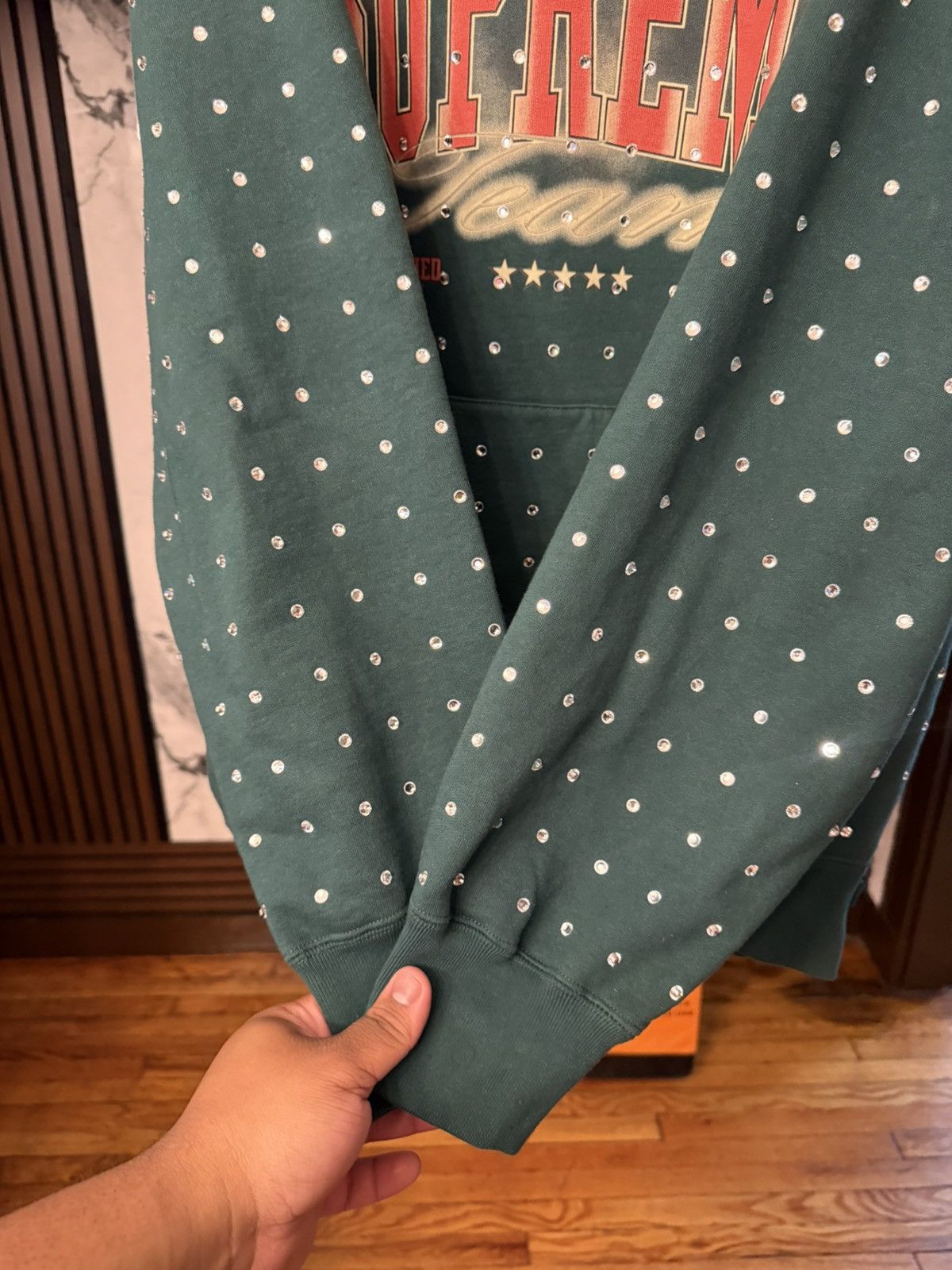 Supreme Supreme Rhinestone Studded Hoodie Hooded Size XL Size US XL / EU 56 / 4 - 4 Thumbnail
