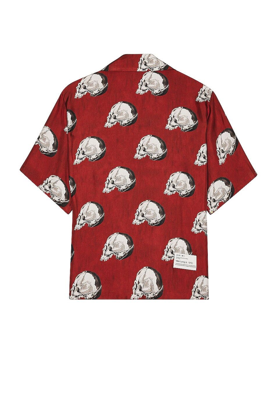 Amiri o1mle0924 All Over Skull Bowling Shirts in Red & White Size US S / EU 44-46 / 1 - 2 Thumbnail