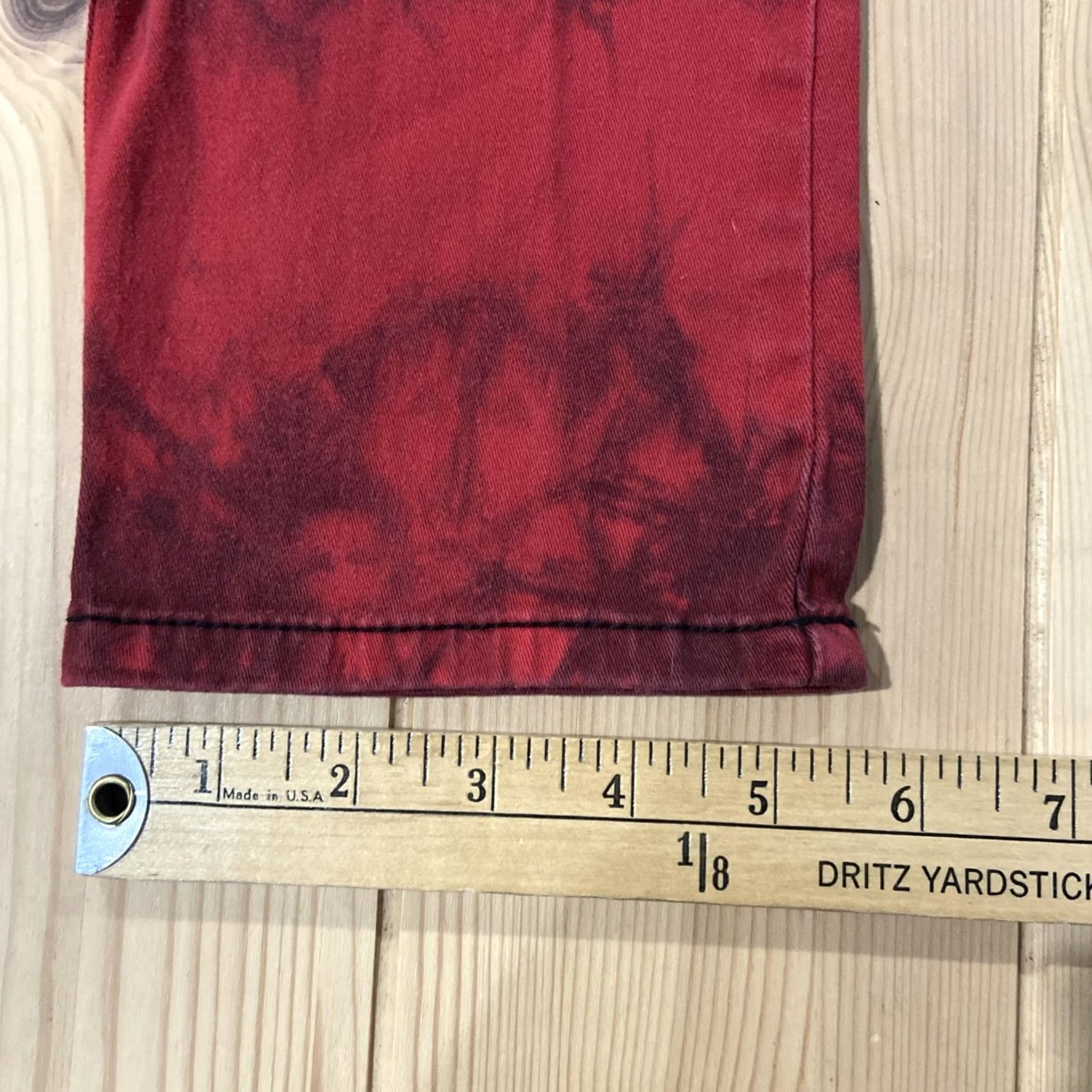 Tripp NYC VINTAGE? No. Tripp NYC Black Red Tie Dye Skinny Pant Jean size 5 Goth Alternative Rave Grunge Size 27" / US 4 / IT 40 - 5 Thumbnail