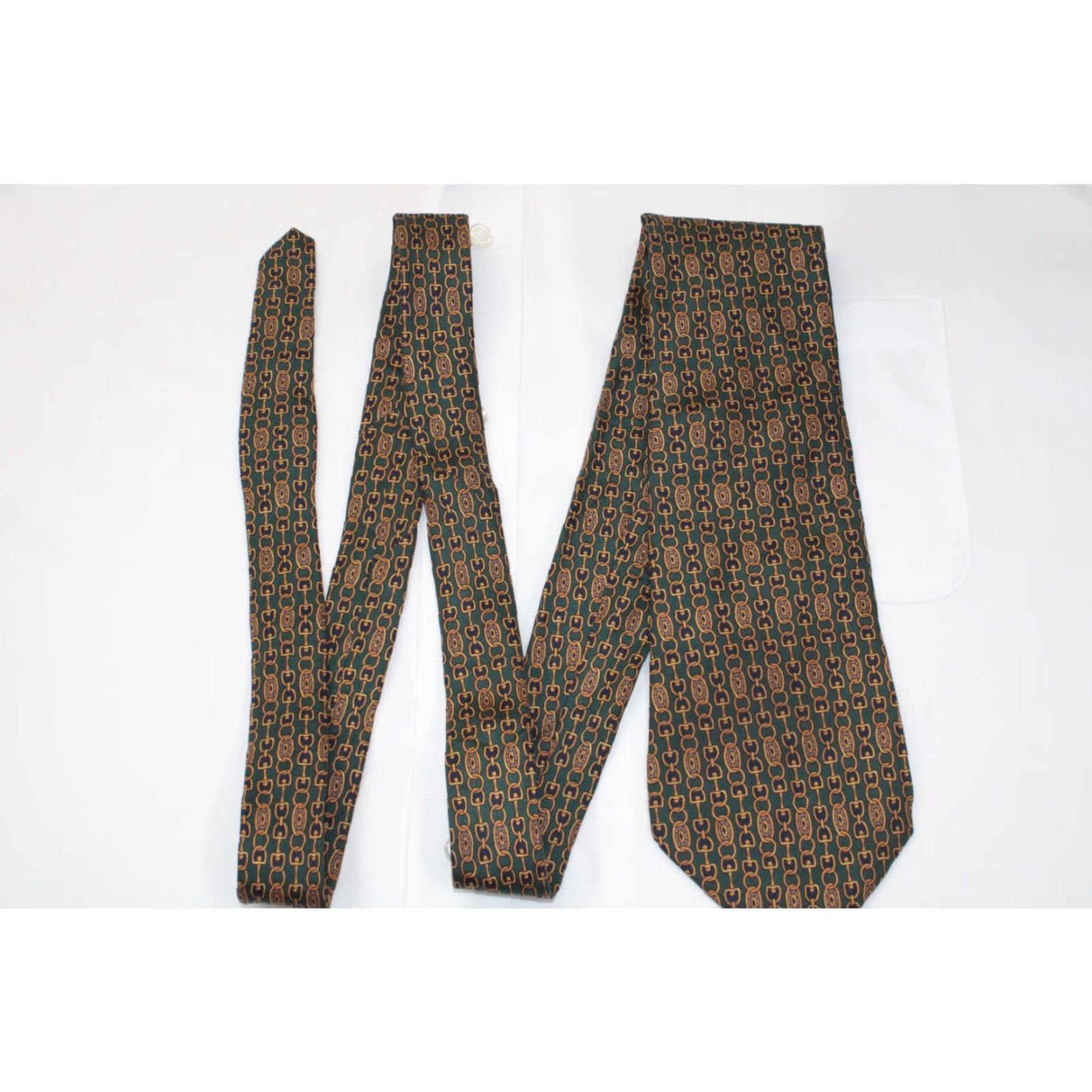 Brooks Brothers Brooks Brothers Maker Necktie Mens Green Horse Bit Silk Tie Preppy USA Silk Tie Size ONE SIZE - 2 Thumbnail