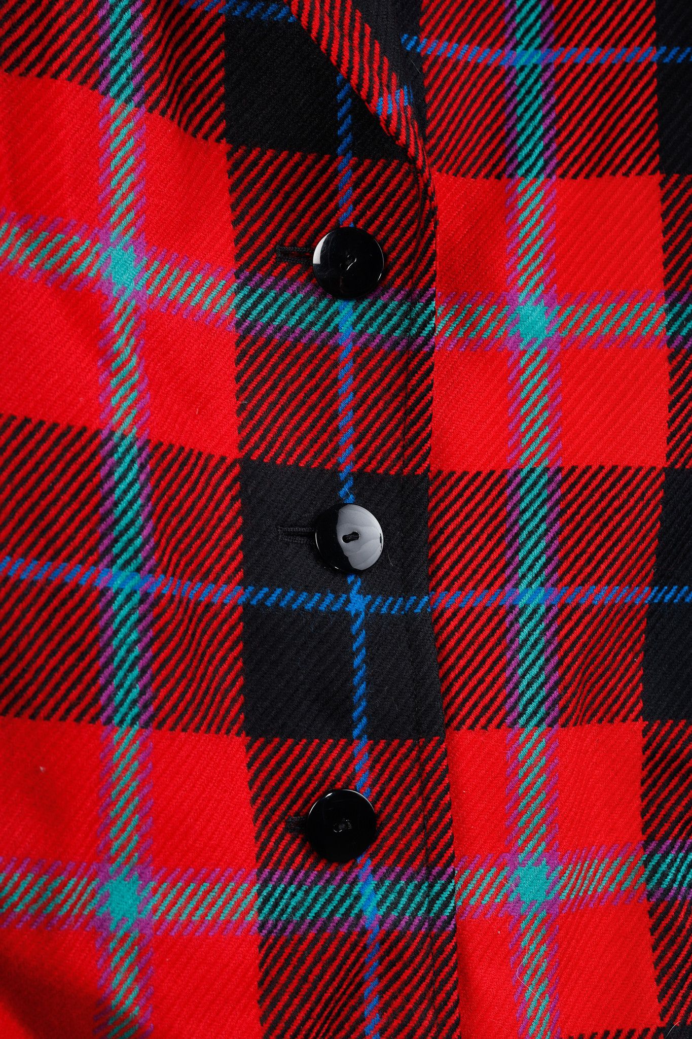 Escada Escada Vintage Red Tartan Single Breasted Tailored Blazer Size L / US 10 / IT 46 - 7 Thumbnail