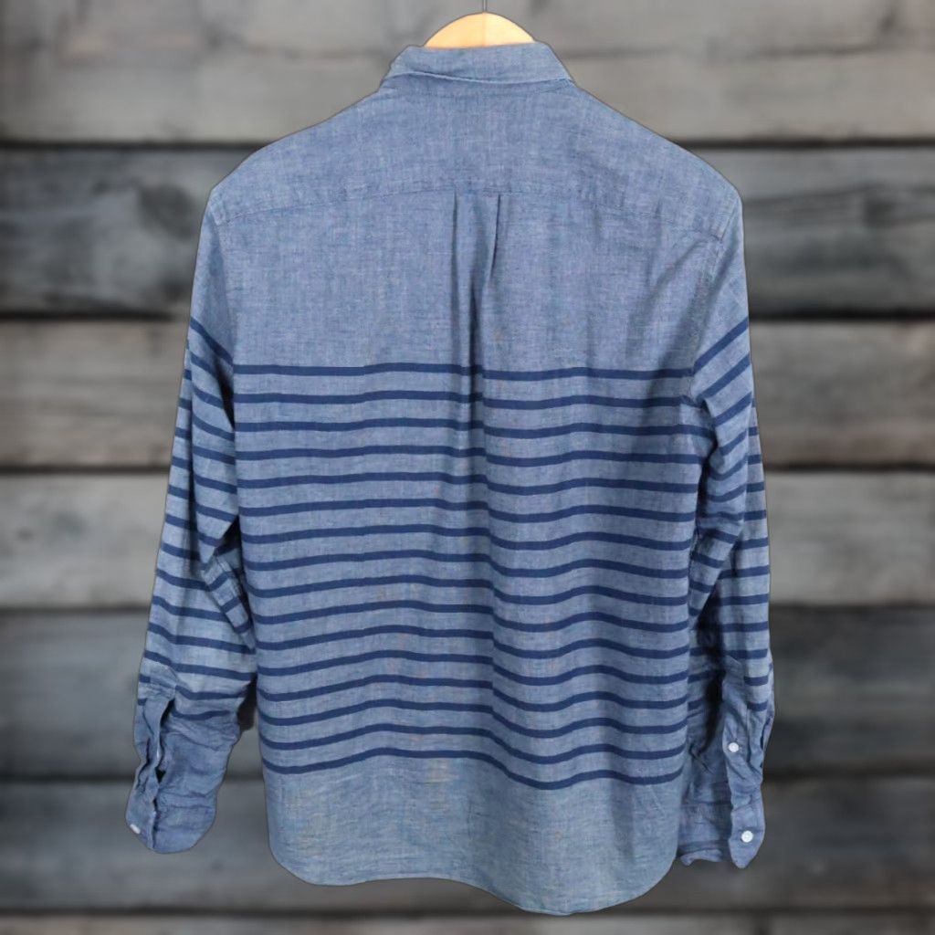 J.Crew VINTAGE J.CREW Chambray Shirt Men’s Medium Blue Striped Slim Fit Button-Down Collar Size US M / EU 48-50 / 2 - 1 Thumbnail