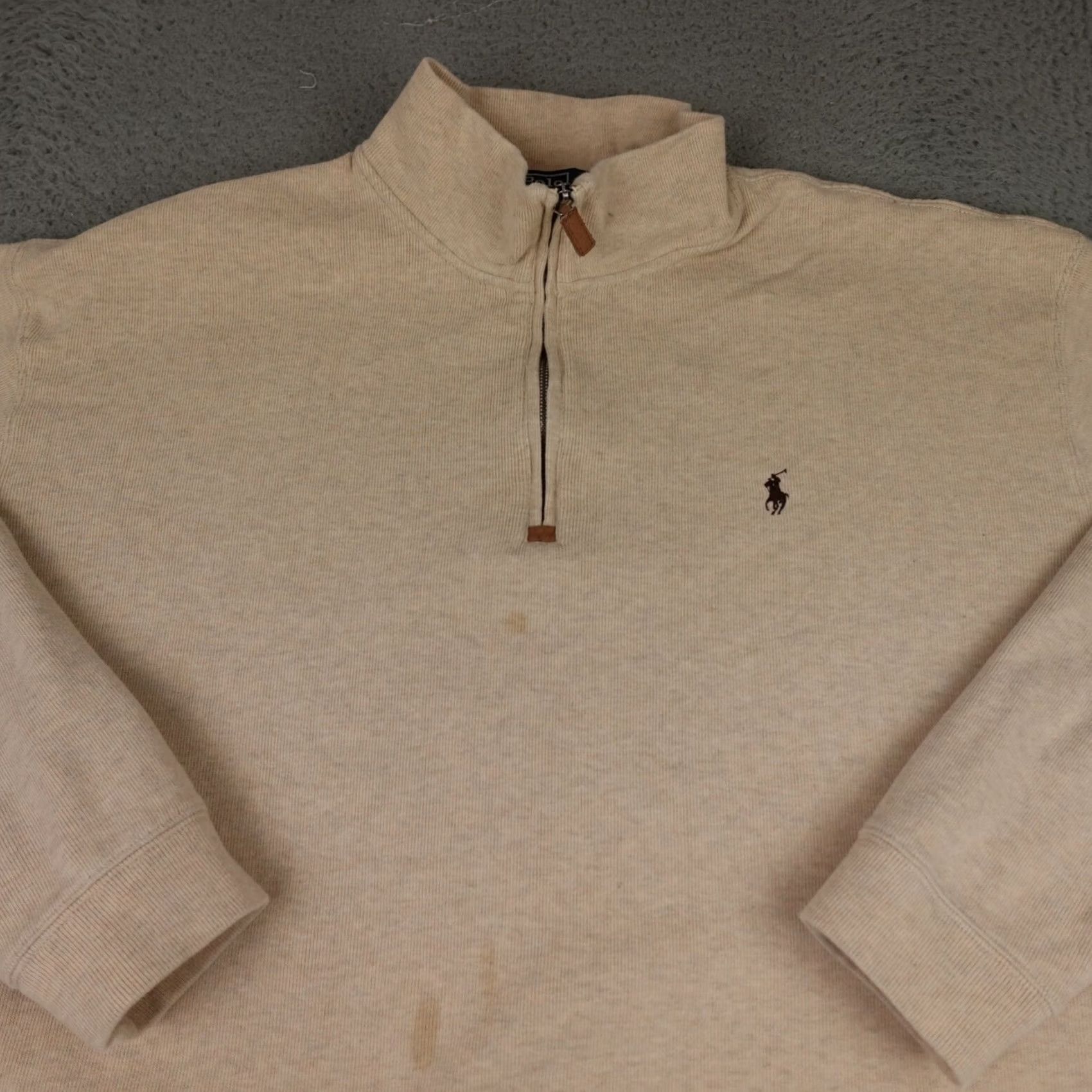Polo Ralph Lauren Polo Ralph Lauren Sweater Mens Big 2X Brown Pullover 1/4 Zip Preppy Casual Knit Mock Neck Size US XXL / EU 58 / 5 - 4 Thumbnail