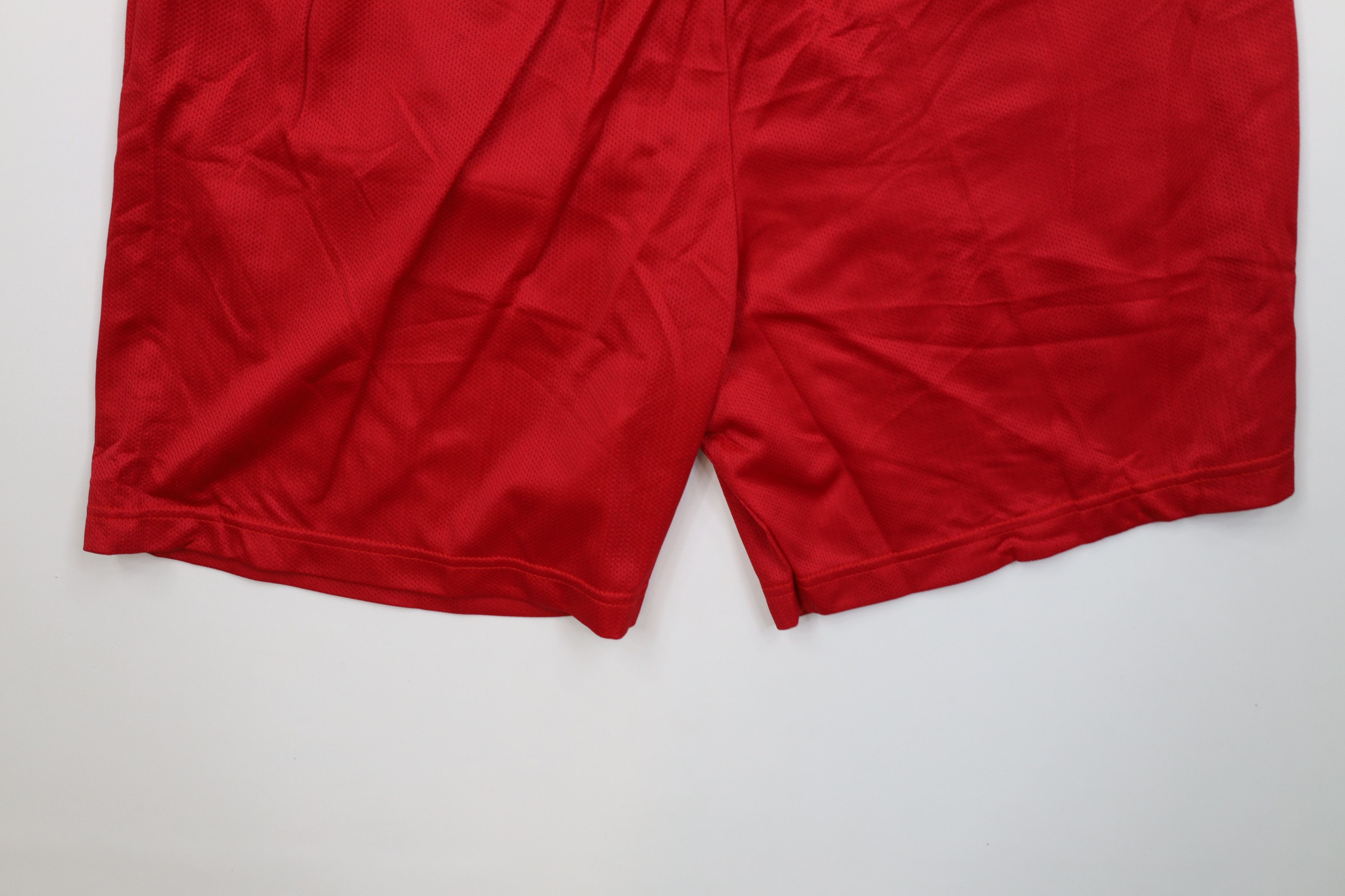 Adidas Deadstock Vintage 90s Adidas Above Knee Mesh Shorts Red USA Size US 36 / EU 52 - 13 Thumbnail