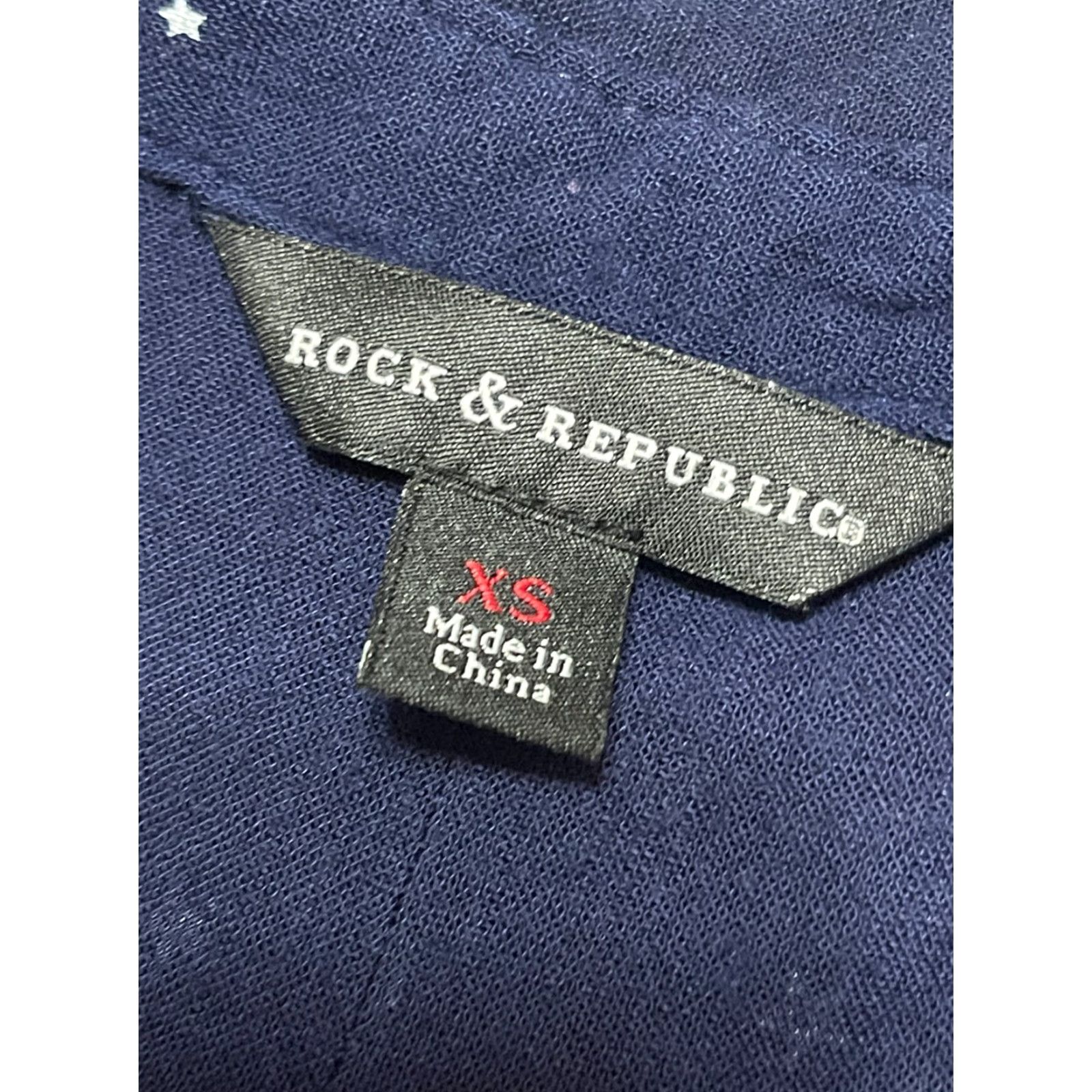 Vintage Rock & Republic Tank Top Women's XS Blue White Star Button Up Sleeveless Casual Modern Size XS / US 0-2 / IT 36-38 - 5 Thumbnail