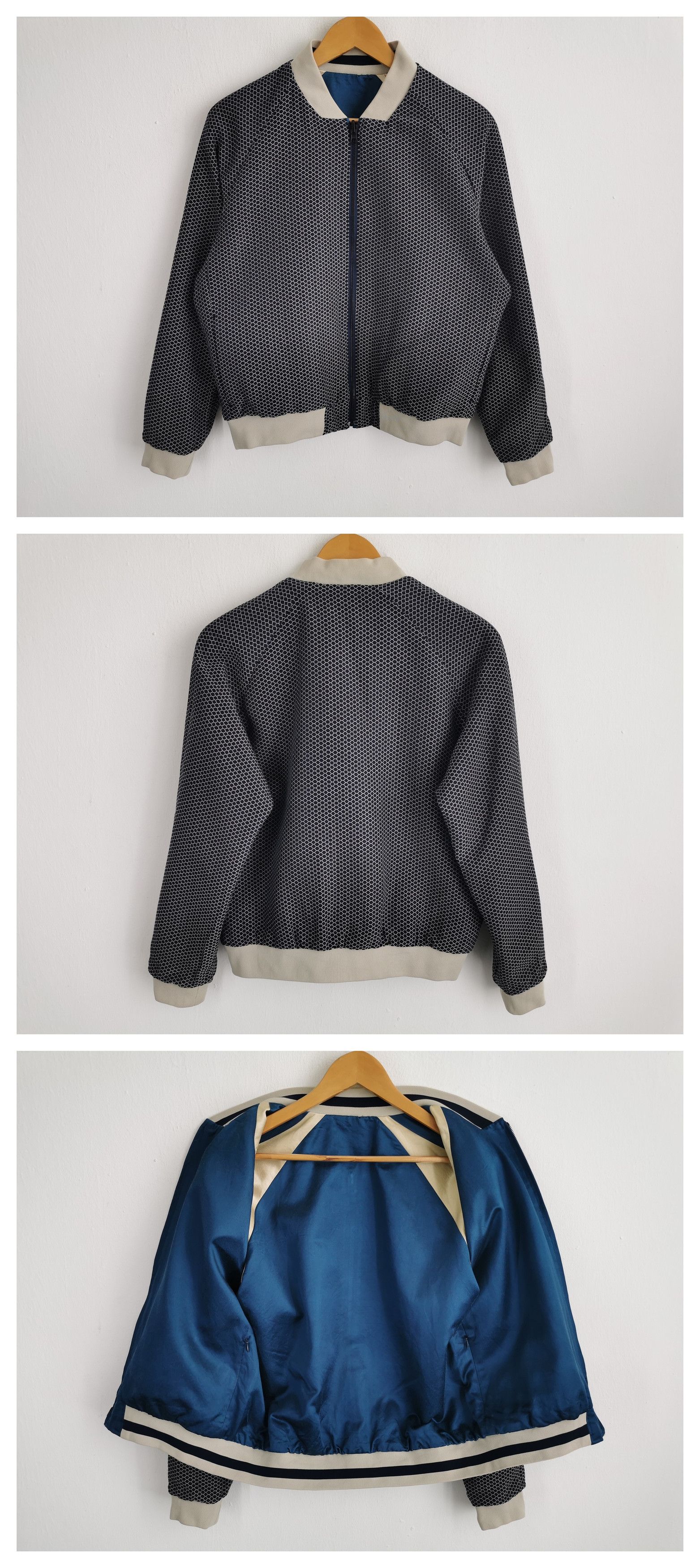 FACTOTUM Factotum Honey Comb Reversible Bomber Jacket Made In Japan Size US S / EU 44-46 / 1 - 4 Thumbnail