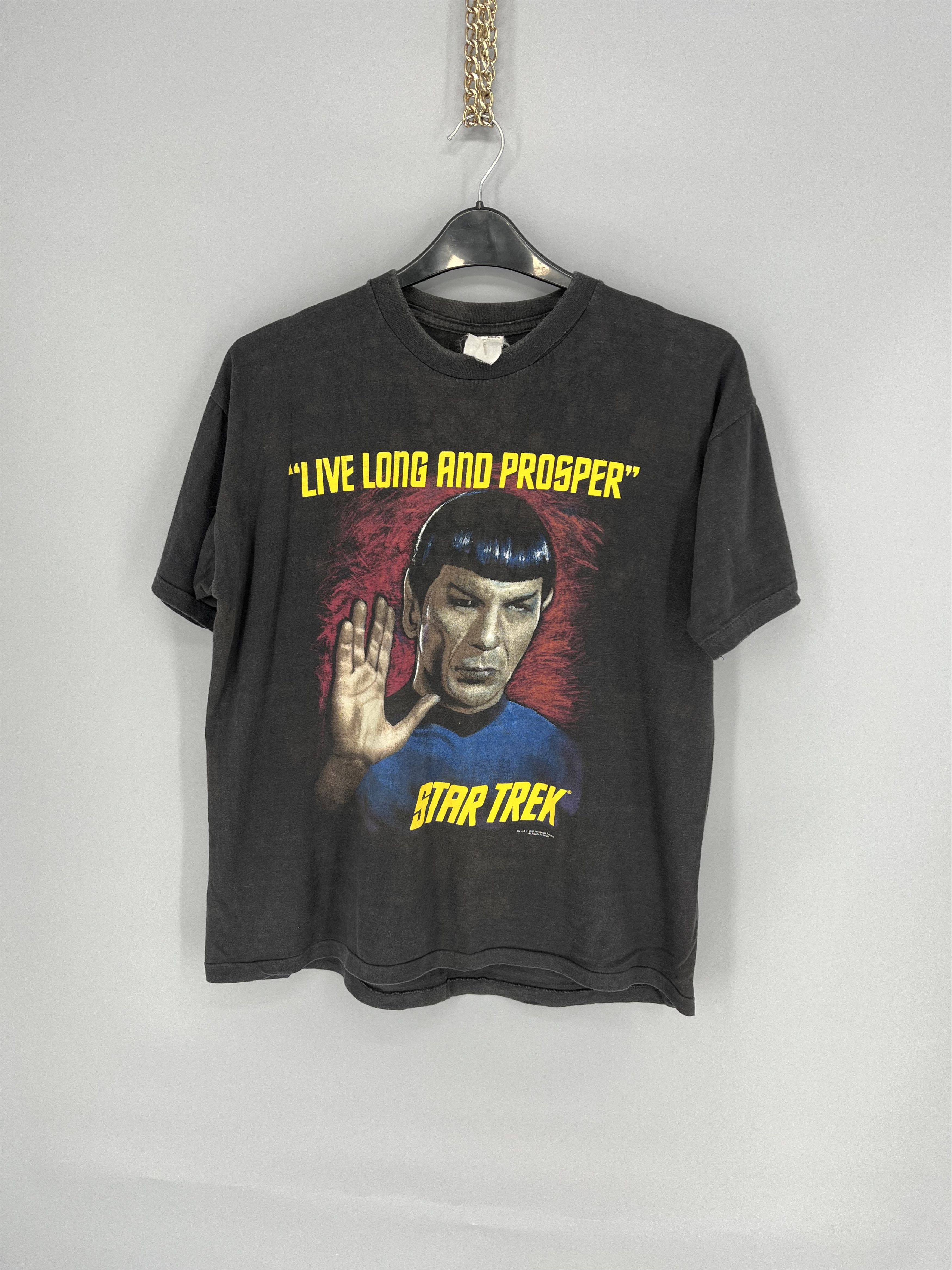 T-shirt Vintage Star Trek Spock Années 90 - Noir, Taille XXL, Coton, Fabriqué USA