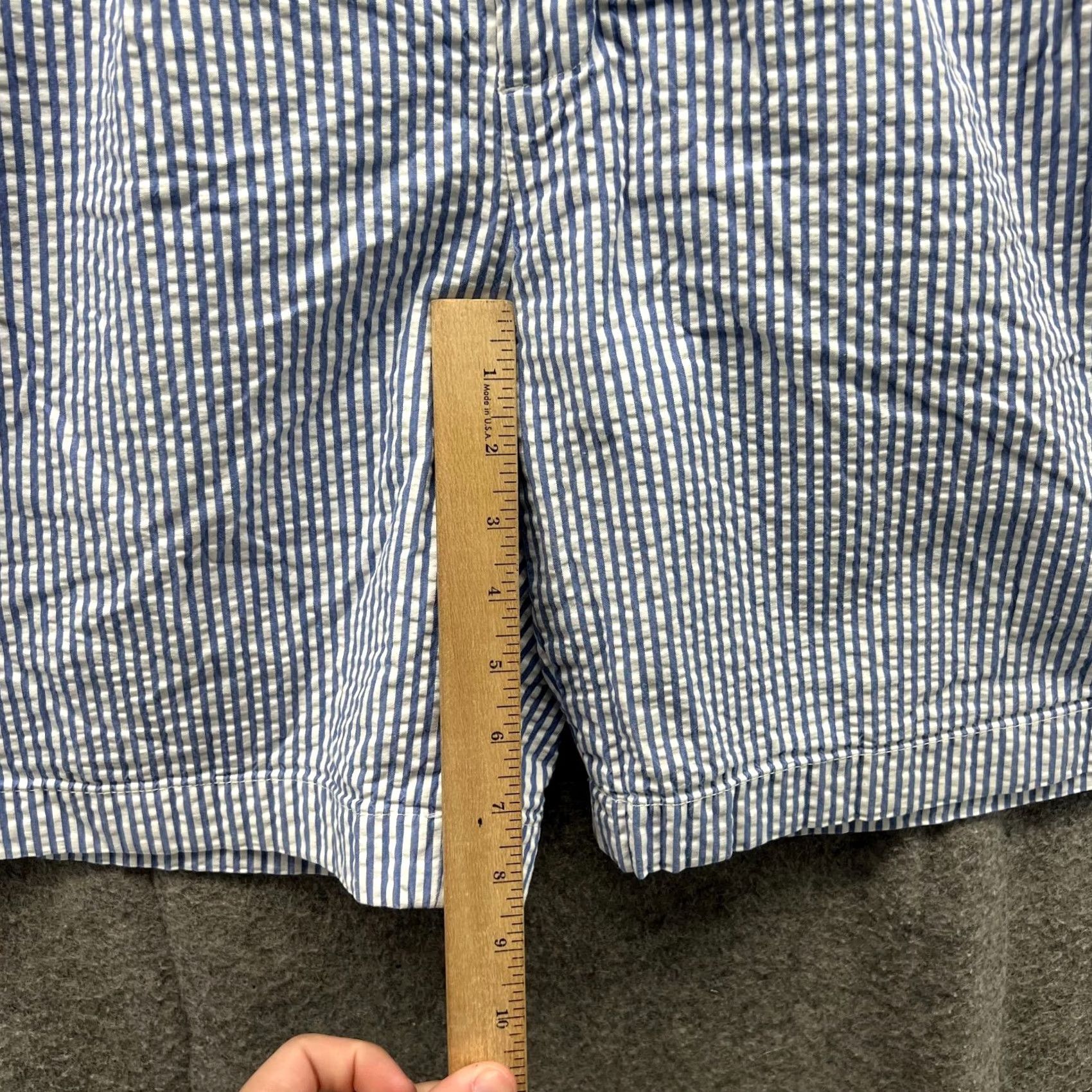 Brooks Brothers Brooks Brothers Shorts Mens 34 Chino Pleated Cotton Vintage Seersucker Blue Casual Travel Regular Mens Size US 34 / EU 50 - 5 Thumbnail