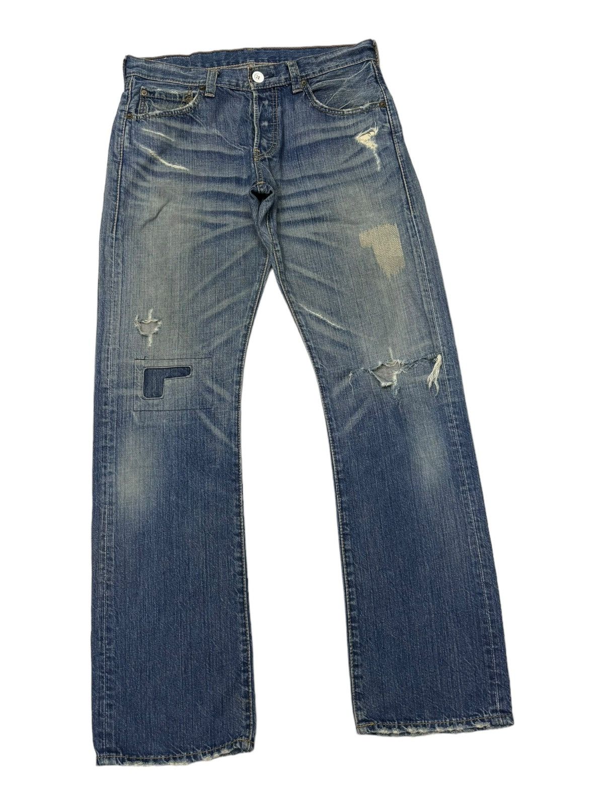 If Six Was Nine 🔥Levi’s 507 Distressed Patchwork Denim Jeans Size US 32 / EU 48 - 2 Thumbnail