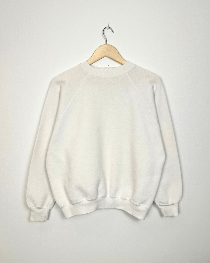Vintage Vintage 80's Blank White Women's Crewneck Sweatshirt Medium Size M / US 6-8 / IT 42-44 - 2 Thumbnail