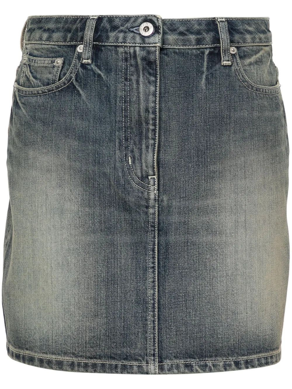 Kenzo o1y1025 Denim Mini Skirt in Blue Size 28" / US 6 / IT 42 - 1 Thumbnail