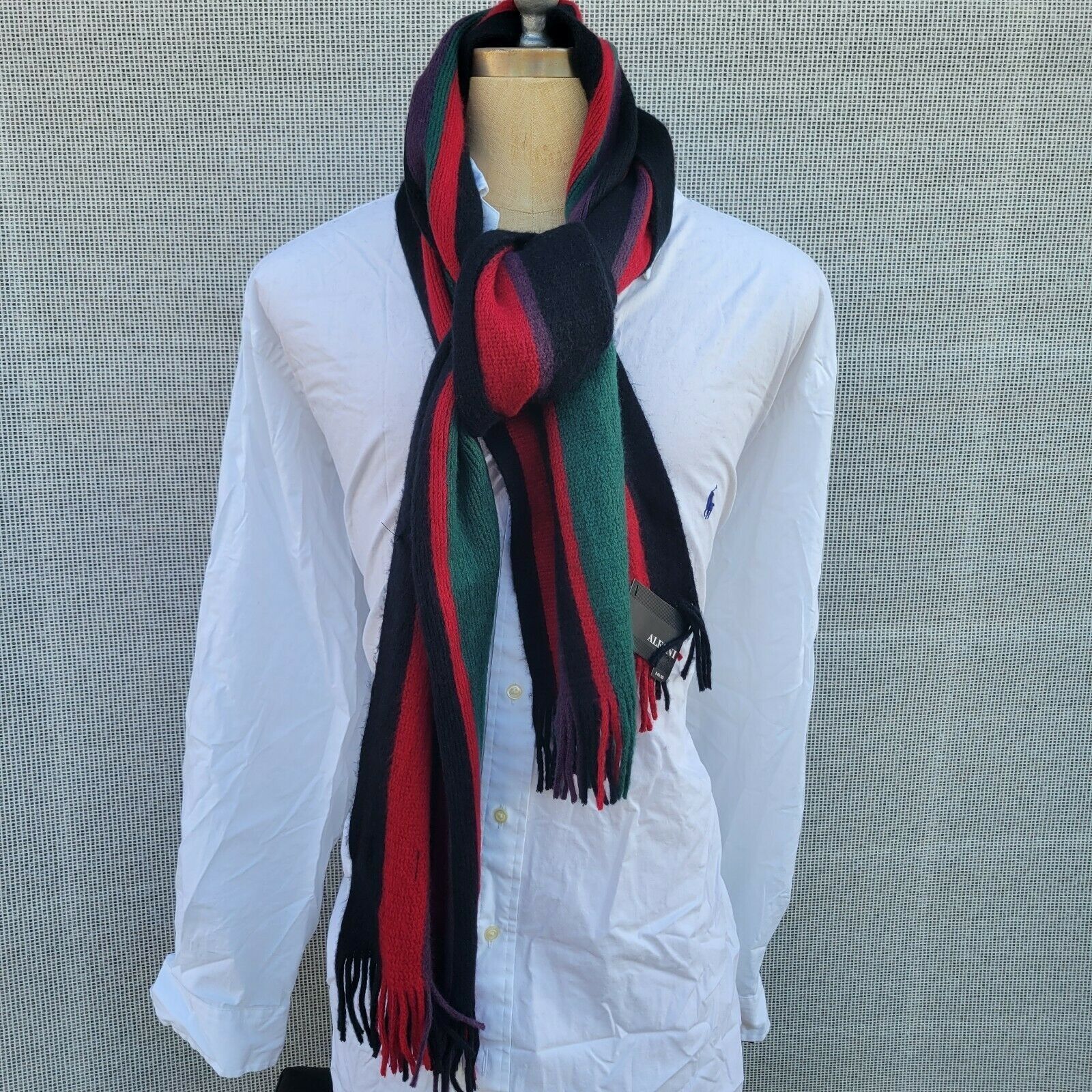 Alfani Alfani Unisex Men's Knit Striped Scarf One Size Size ONE SIZE - 1 Thumbnail