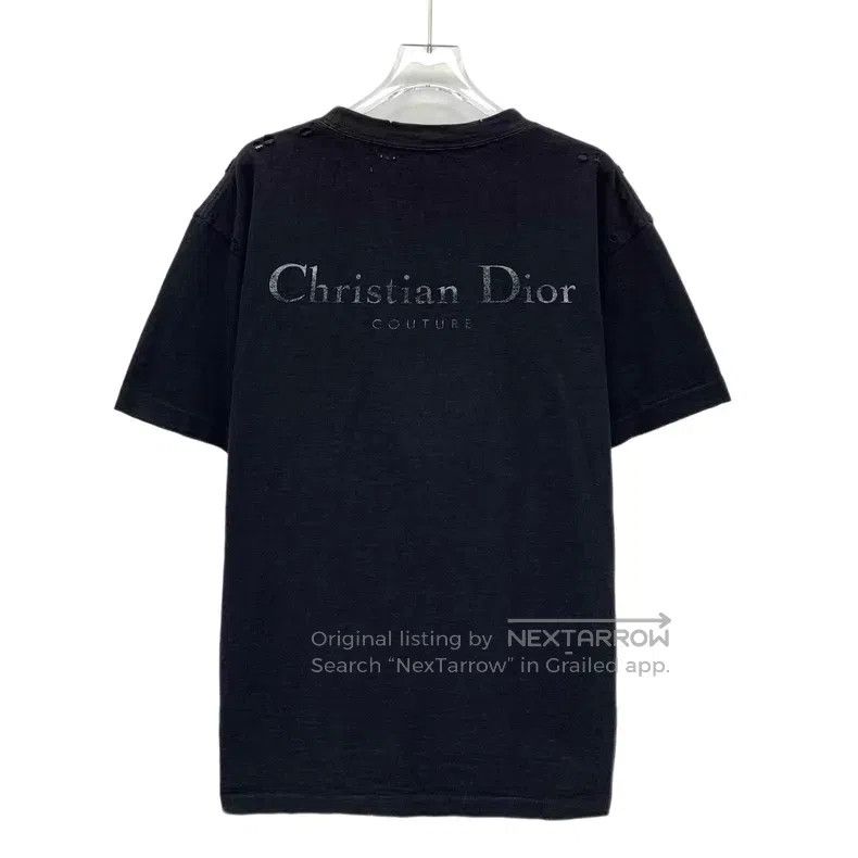 Dior Dior Black old hole logo letter print cotton round-neck sh Size M / US 6-8 / IT 42-44 - 2 Thumbnail