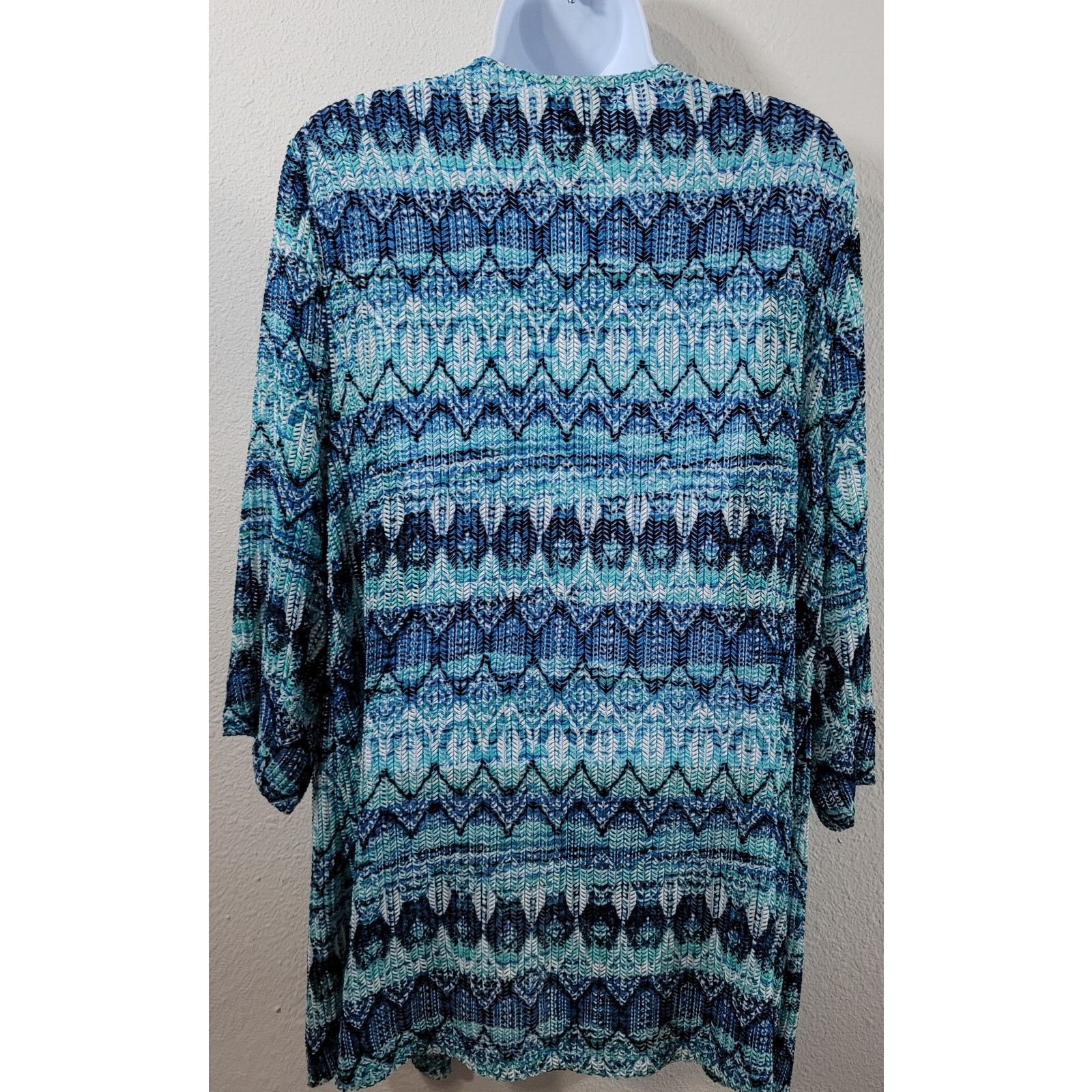 Other Catherines Blue Teal Open Front Cardigan Sweater 14W 16W Size XXL / US 16-18 / IT 52-54 - 3 Thumbnail