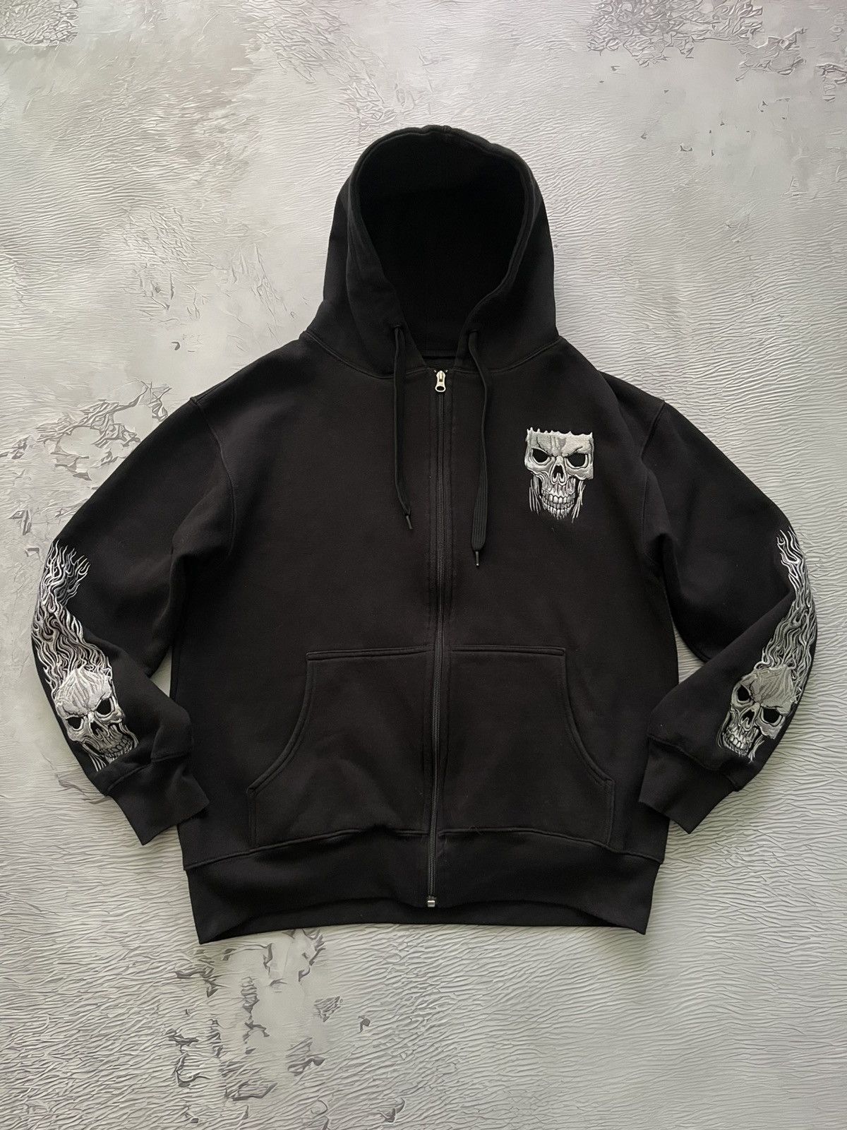 Vintage Road House Faded Vintage Zip Hoodie Sweatshirt Skull Size US L / EU 52-54 / 3 - 2 Thumbnail