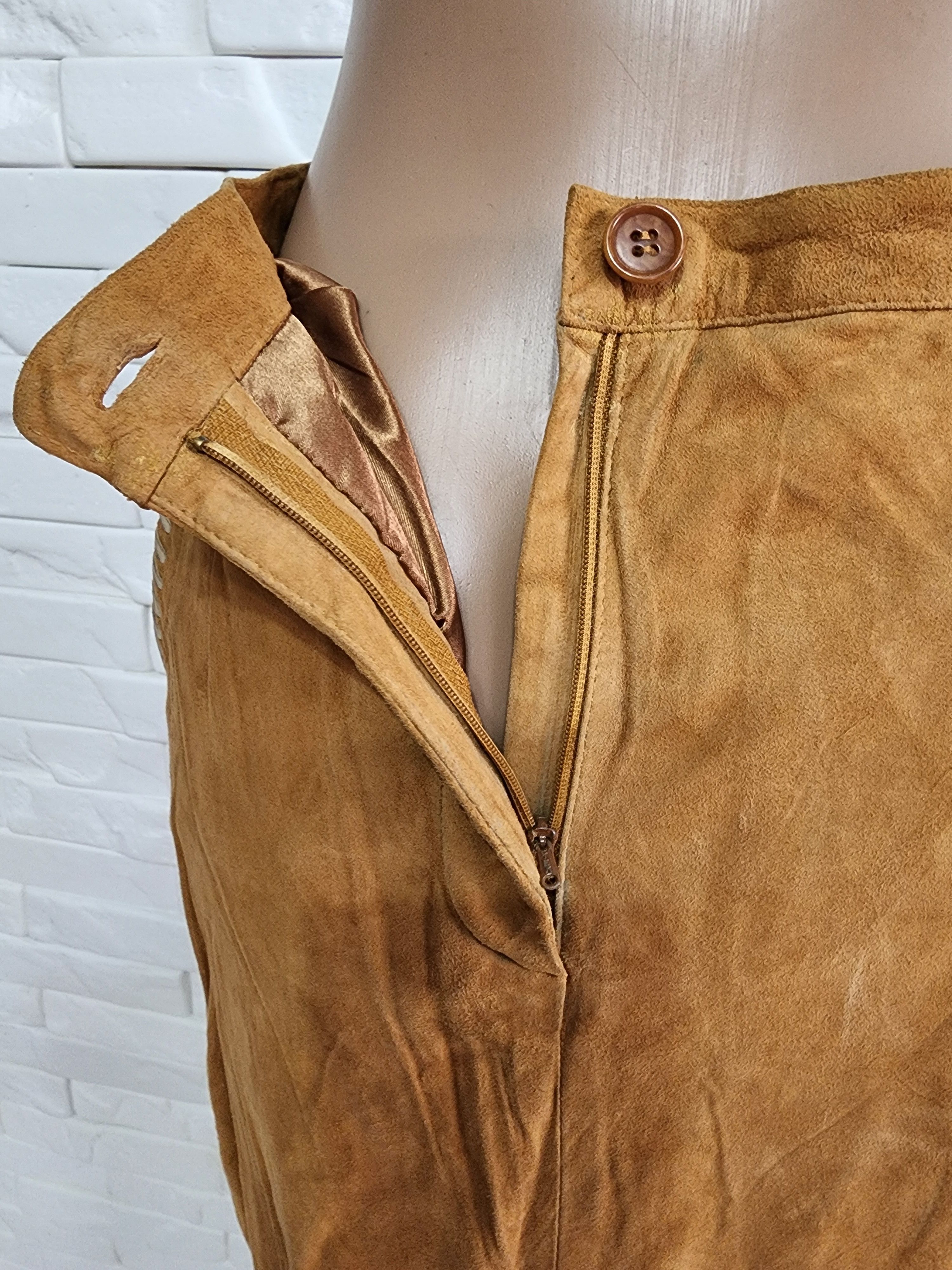 Other Leather skirt with decorative lacing. Size 27" / US 4 / IT 40 - 10 Thumbnail