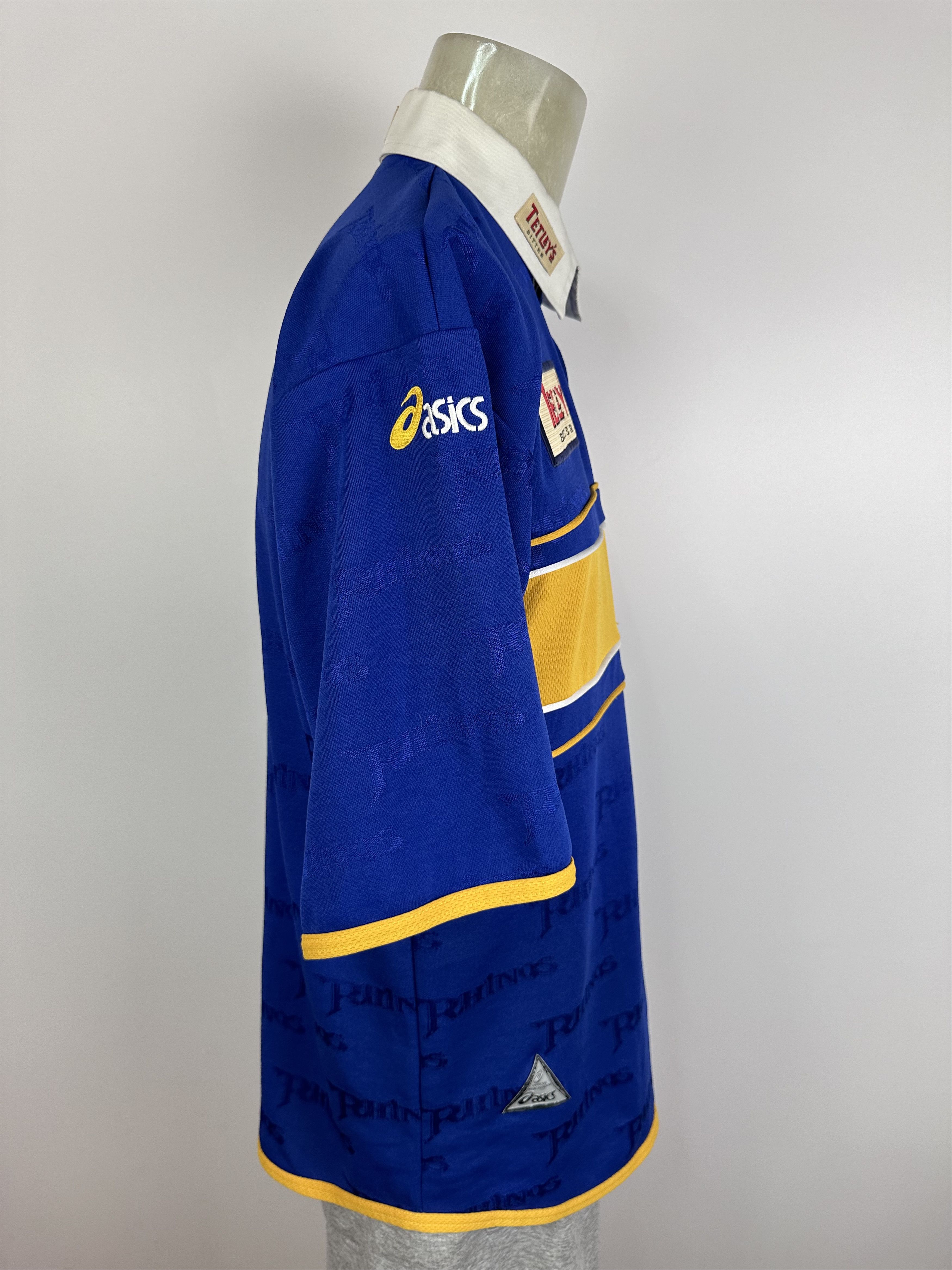 Asics × Vintage Leeds Rhinos 2000 2001 Asics Rugby Home Shirt Jersey Blue Size US L / EU 52-54 / 3 - 9 Thumbnail
