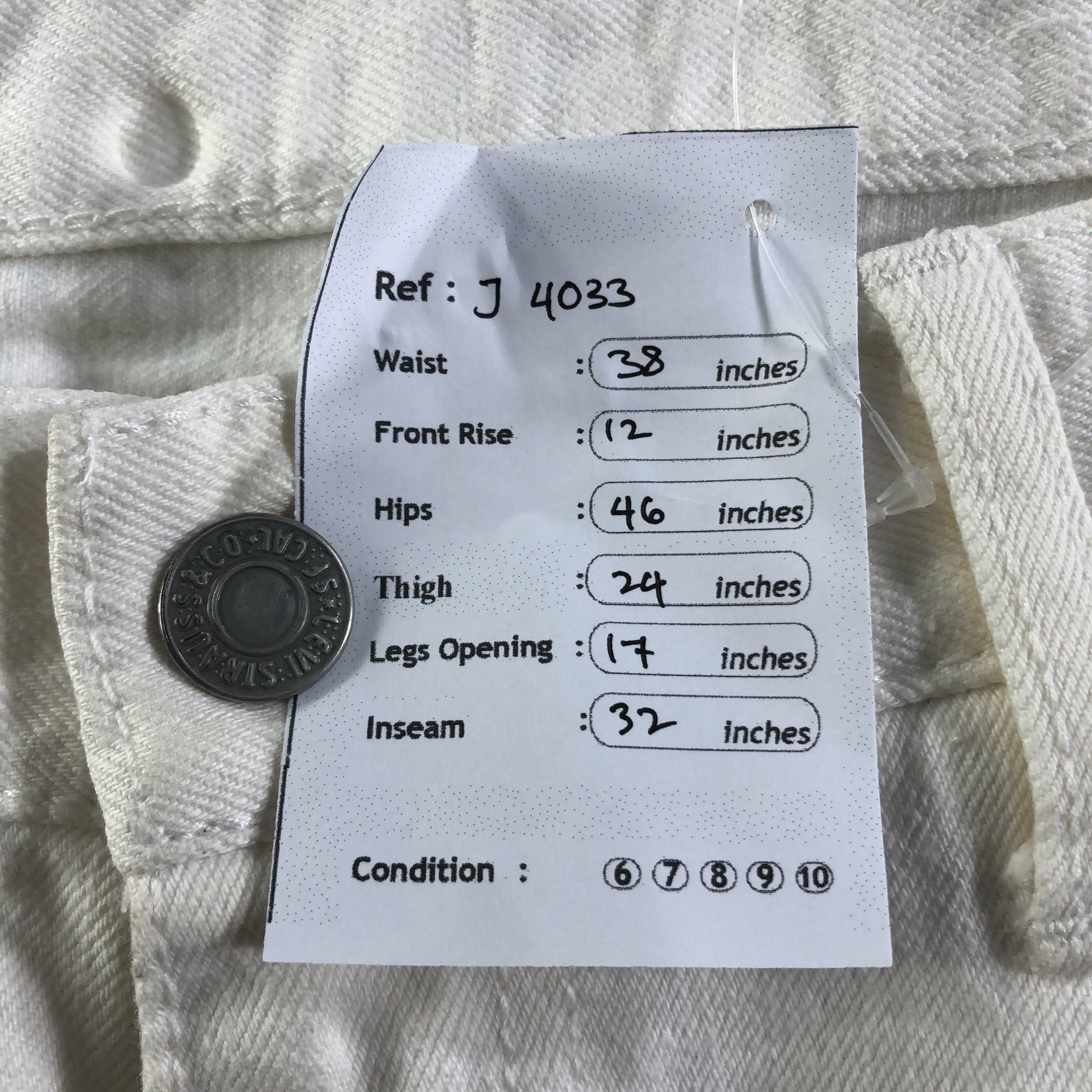 Levi's Vintage Light Wash Levis 702 Jeans-J4033 Size US 38 / EU 54 - 11 Thumbnail