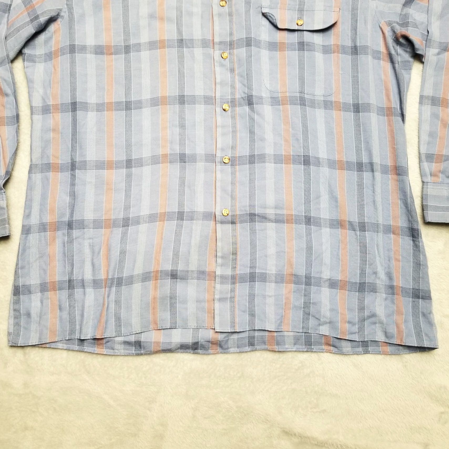 Vintage Marines Club Shirt Men XL Blue Plaid Lightweight Cotton Polyester Blend Button-Up Long Sleeve Casual Gyms Outdoors American Size US XL / EU 56 / 4 - 4 Thumbnail