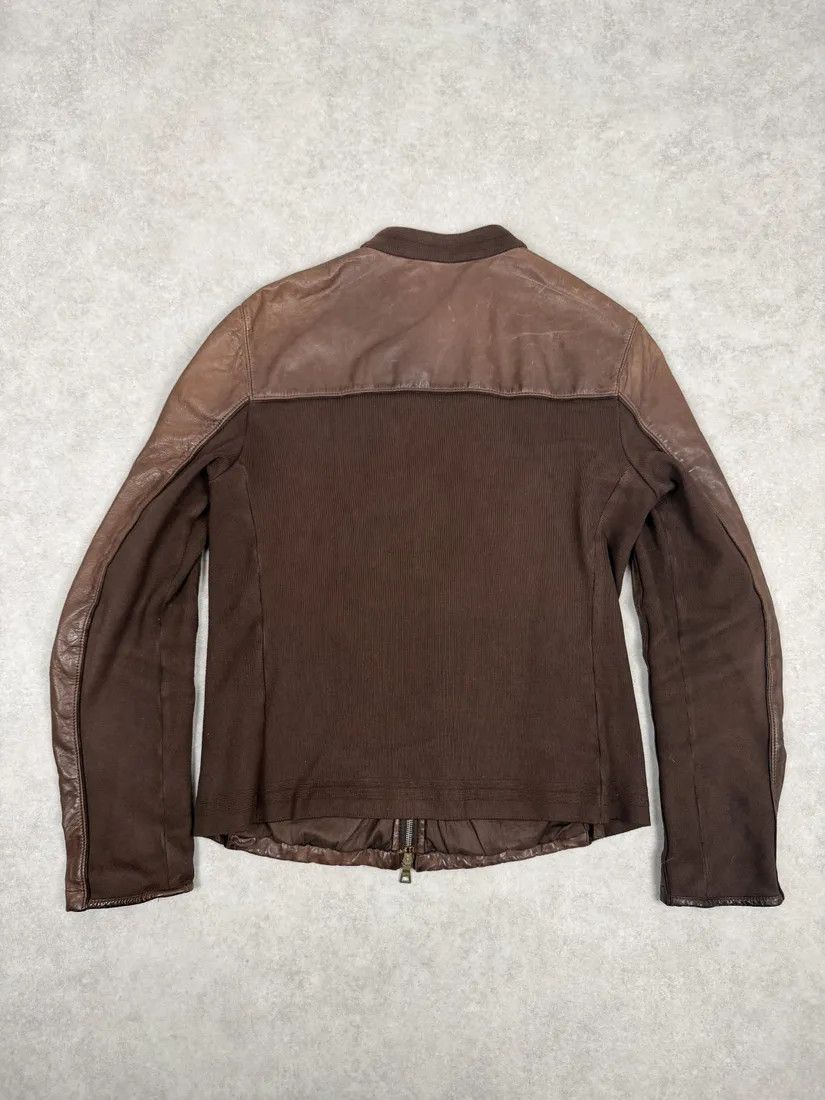 Prada AW2006 Prada Brown Hybrid Linea Rossa Leather Biker Jacket Size US S / EU 44-46 / 1 - 2 Thumbnail
