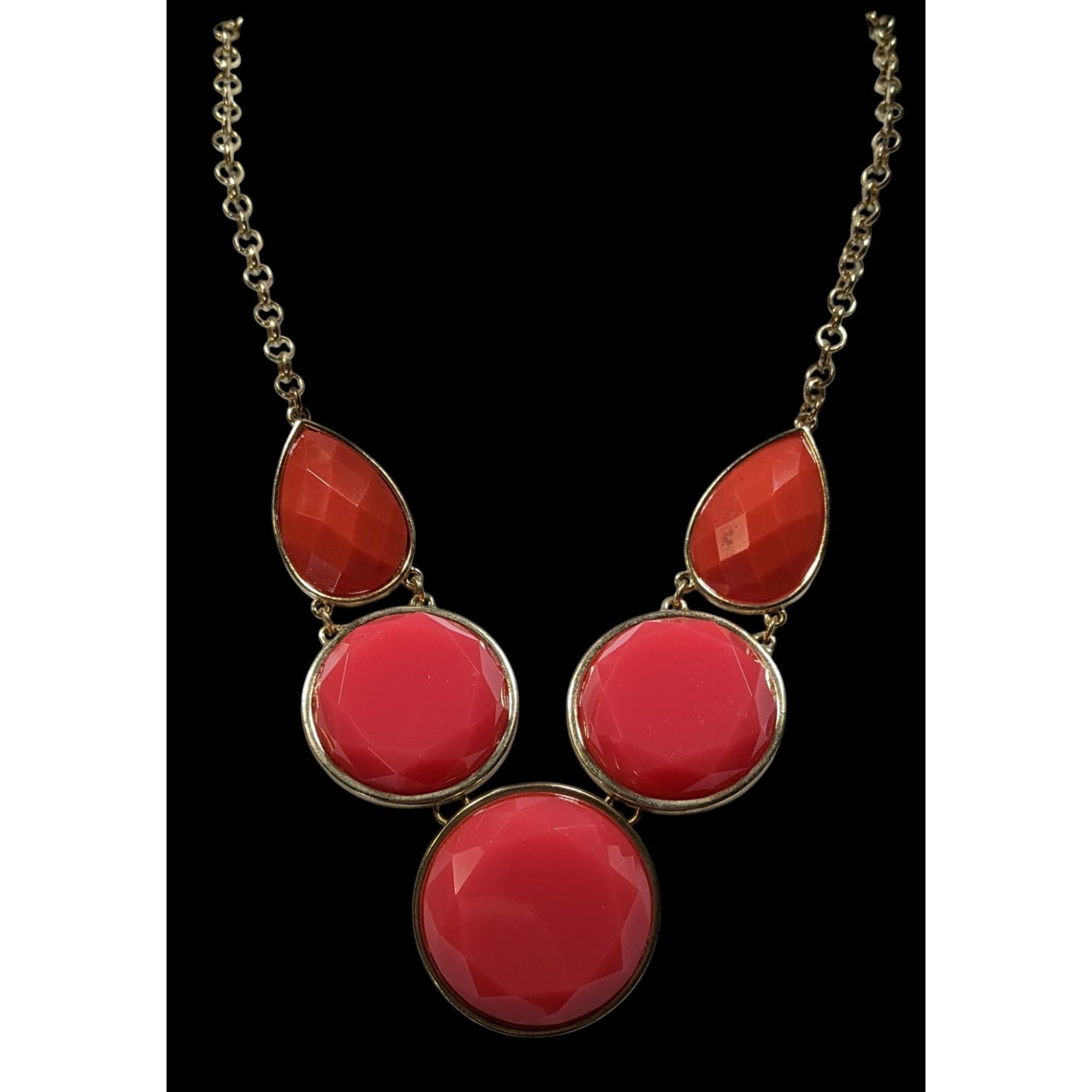 Other Pink And Orange Faceted Gemmed Statement Necklace Size ONE SIZE - 1 Thumbnail