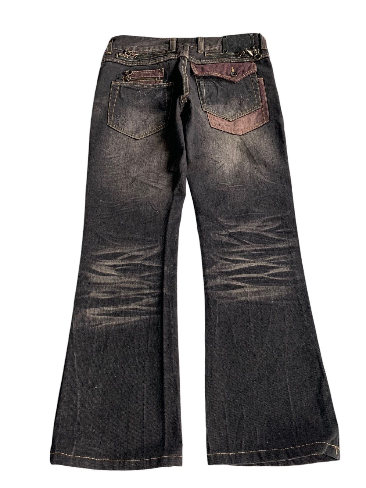 semanticdesign FLARE💥 SEMANTIC DESIGN PUNK STYLE MUDMAX DISTRESSED DENIM🎌☠️ Size US 31 - 3 Thumbnail