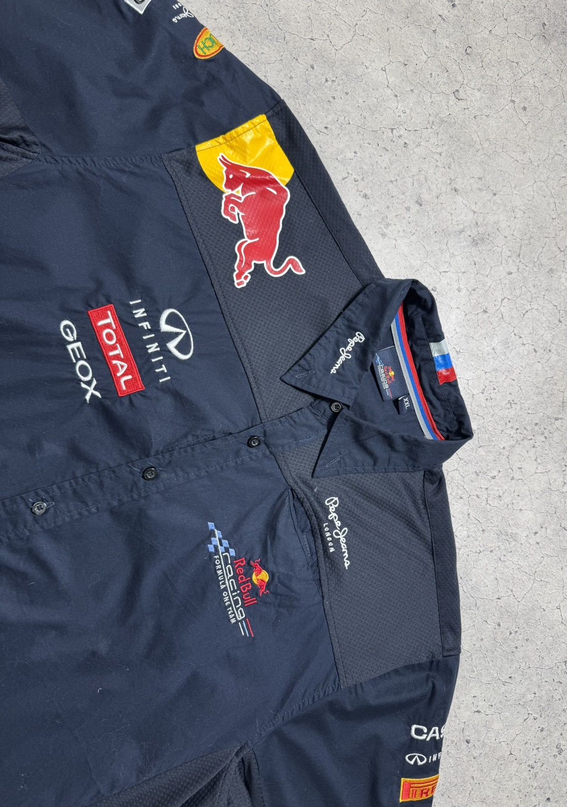 Red Bull Red Bull Pepe Jeans Racing Short Sleeve Button Shirt Size US XXL / EU 58 / 5 - 4 Thumbnail