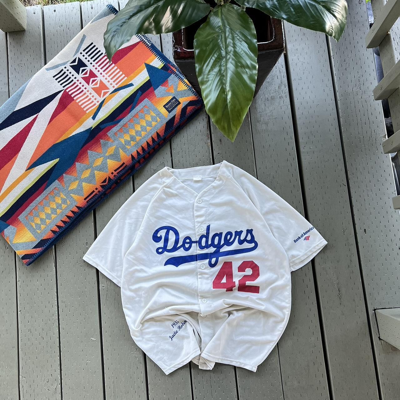 MLB × Vintage JACKIE ROBINSON Los Angeles DODGERS Baseball Jersey MLB Size US XL / EU 56 / 4 - 1 Thumbnail