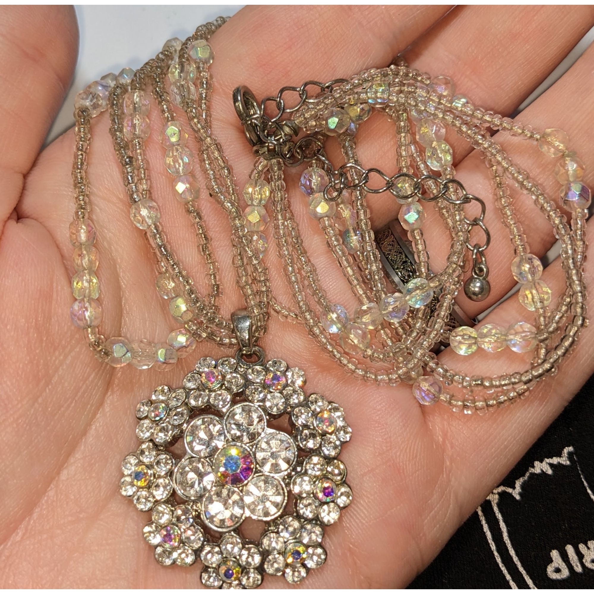 Other Vintage Fairycore Glam Crystal Beaded Necklace With Rhinesto Size ONE SIZE - 2 Thumbnail