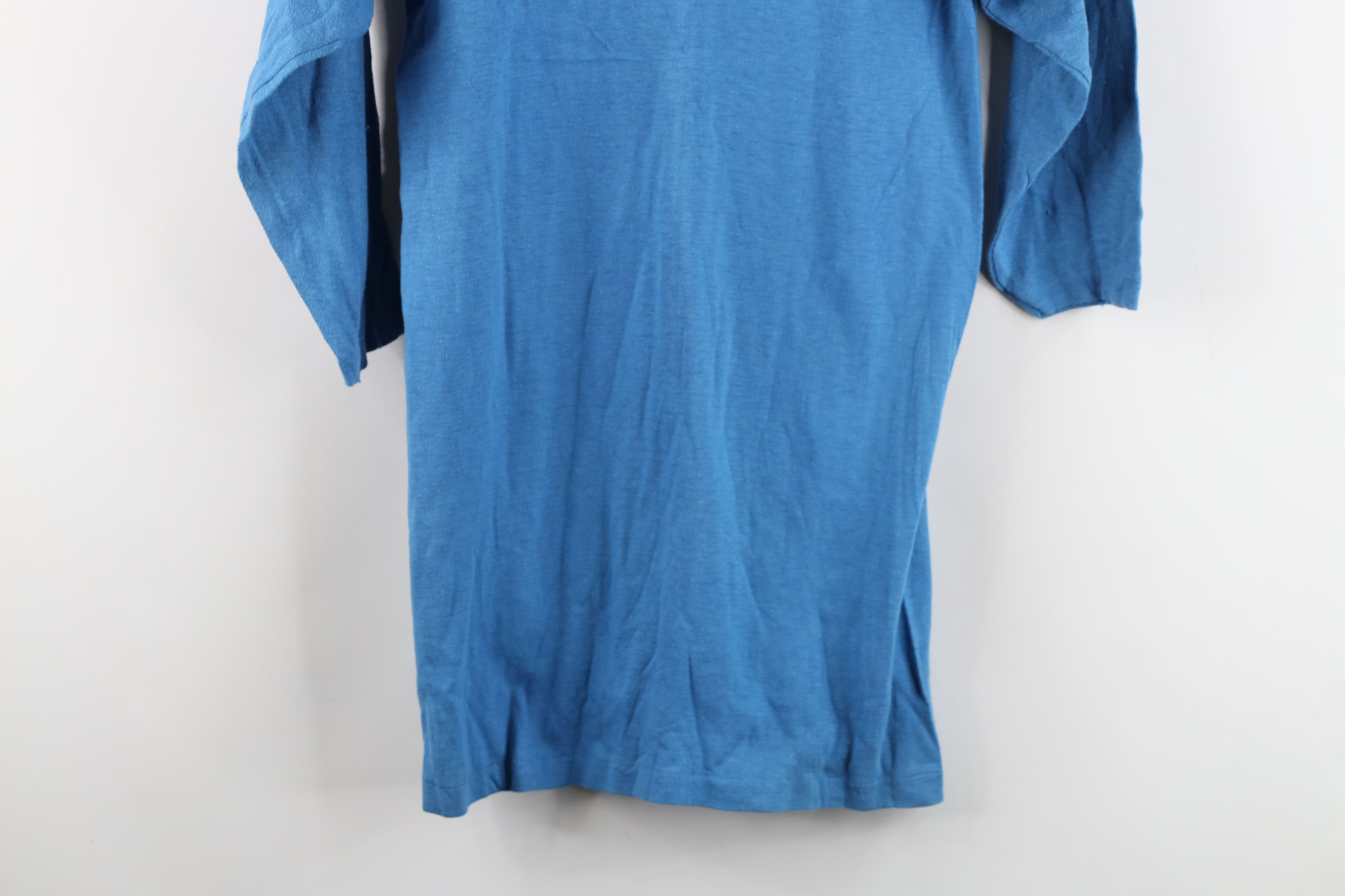 Vintage Deadstock Vintage 60s 70s Jersey T-Shirt Blue USA Cotton Size US S / EU 44-46 / 1 - 12 Thumbnail