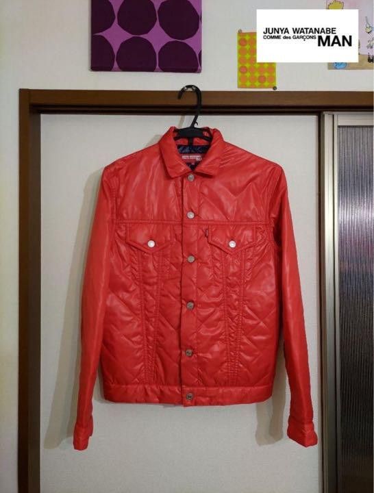 image of Junya Watanabe Levi's Quilted Trucker Jacket in Red, Men's (Size Medium)