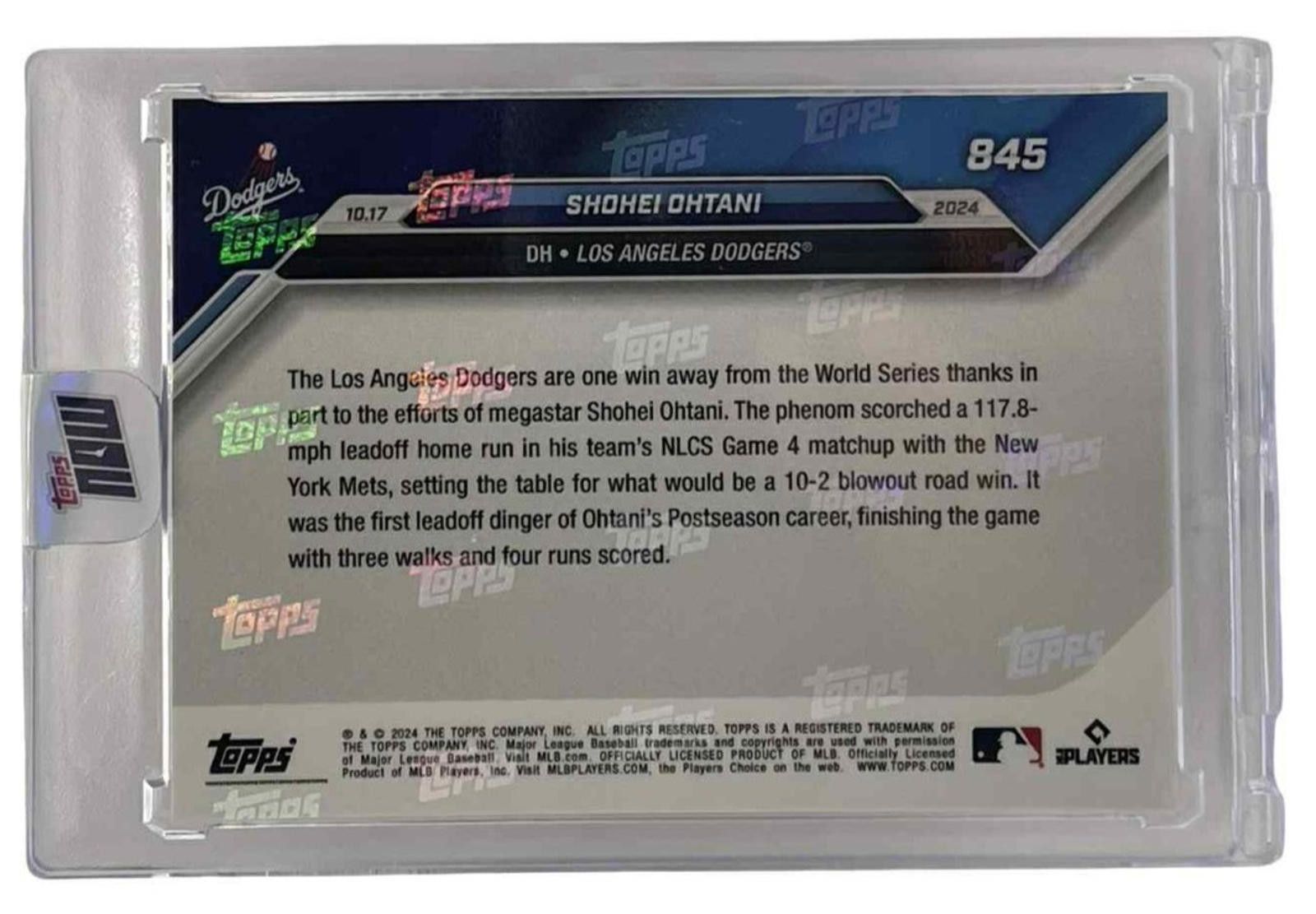 Other 2024 Topps Now #845 Shohei Ohtani Los Angeles Dodgers New Size ONE SIZE - 3 Thumbnail