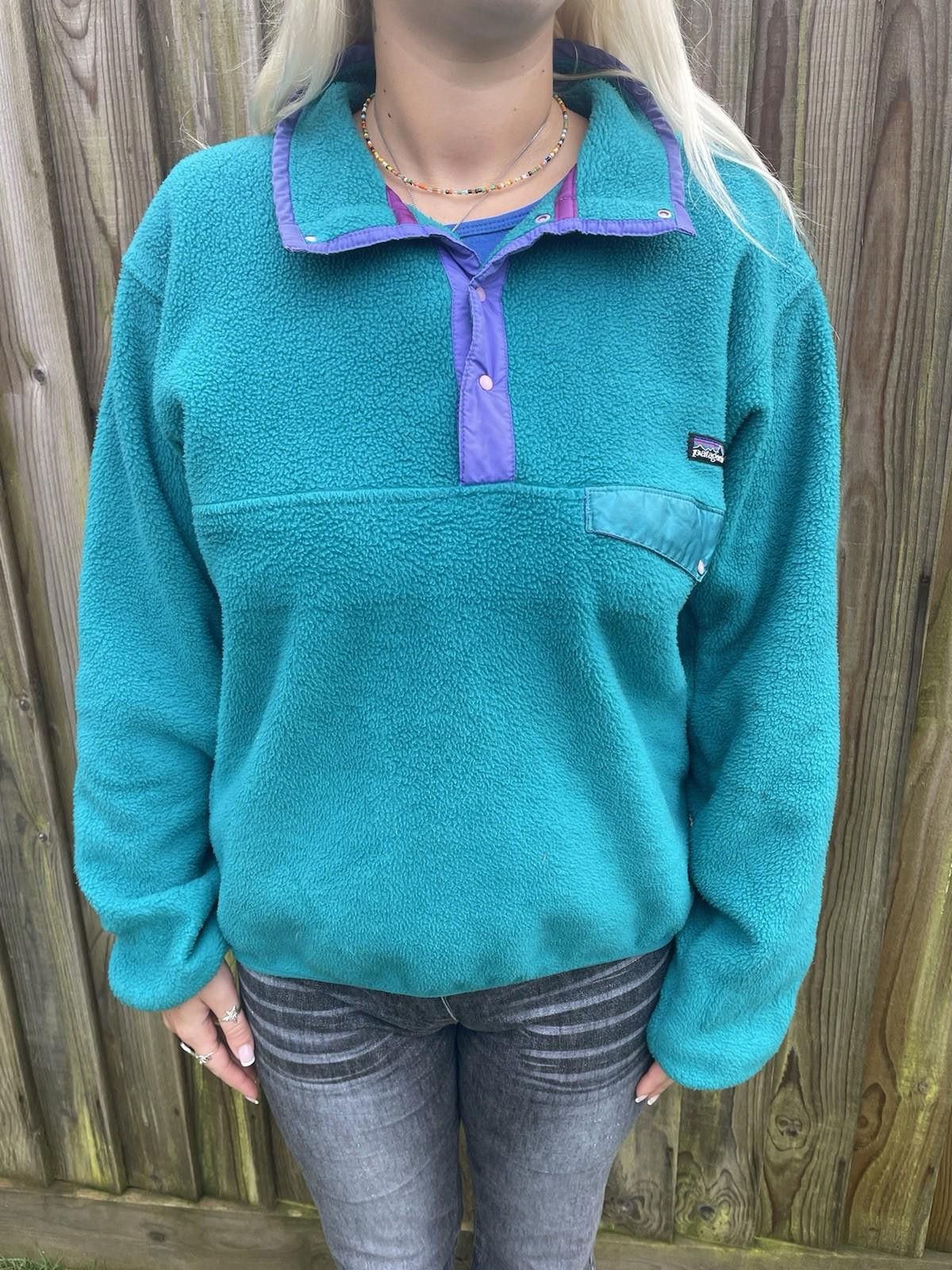 Patagonia 90s Patagonia Synchilla Green Purple Fleece Snap Size US M / EU 48-50 / 2 - 1 Thumbnail