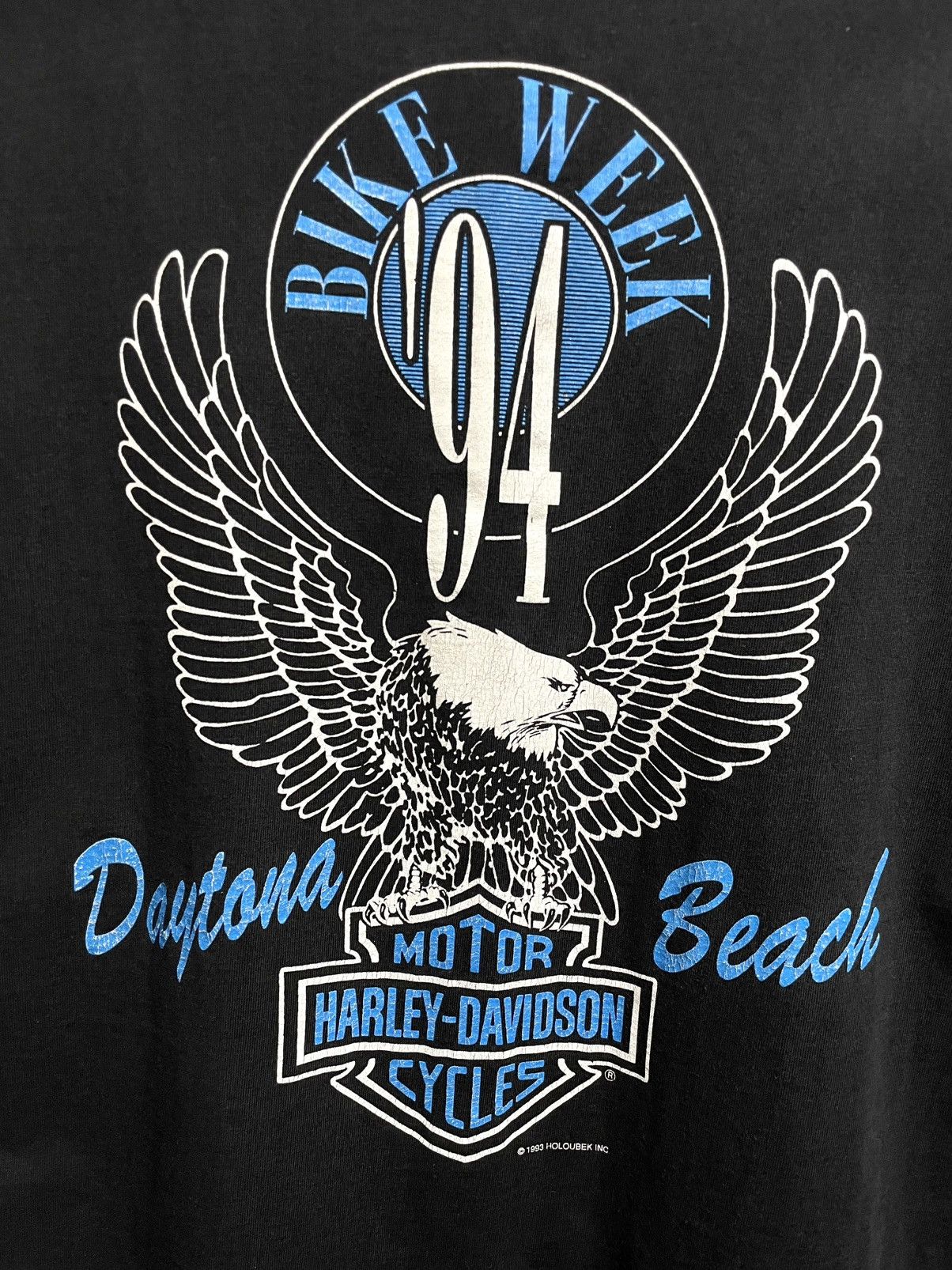 Harley Davidson Vintage 1993 Harley Davidson Wolf 3D Emblem Style T-Shirt Size US XXL / EU 58 / 5 - 14 Thumbnail