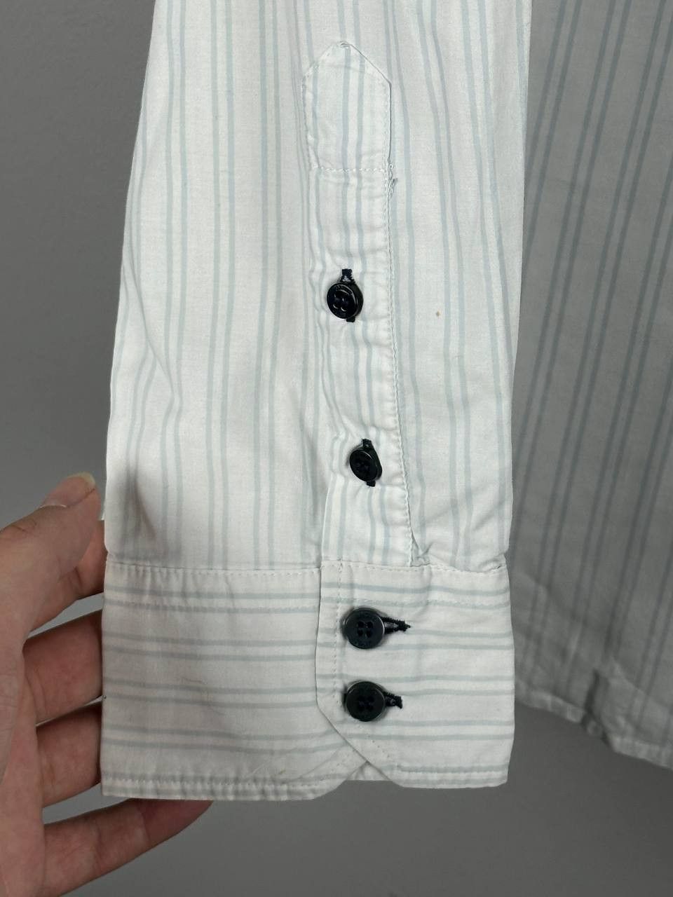 Armani Rare Vintage Armani Jeans Shirt Long Sleeve Striped Shirt Size US M / EU 48-50 / 2 - 7 Thumbnail