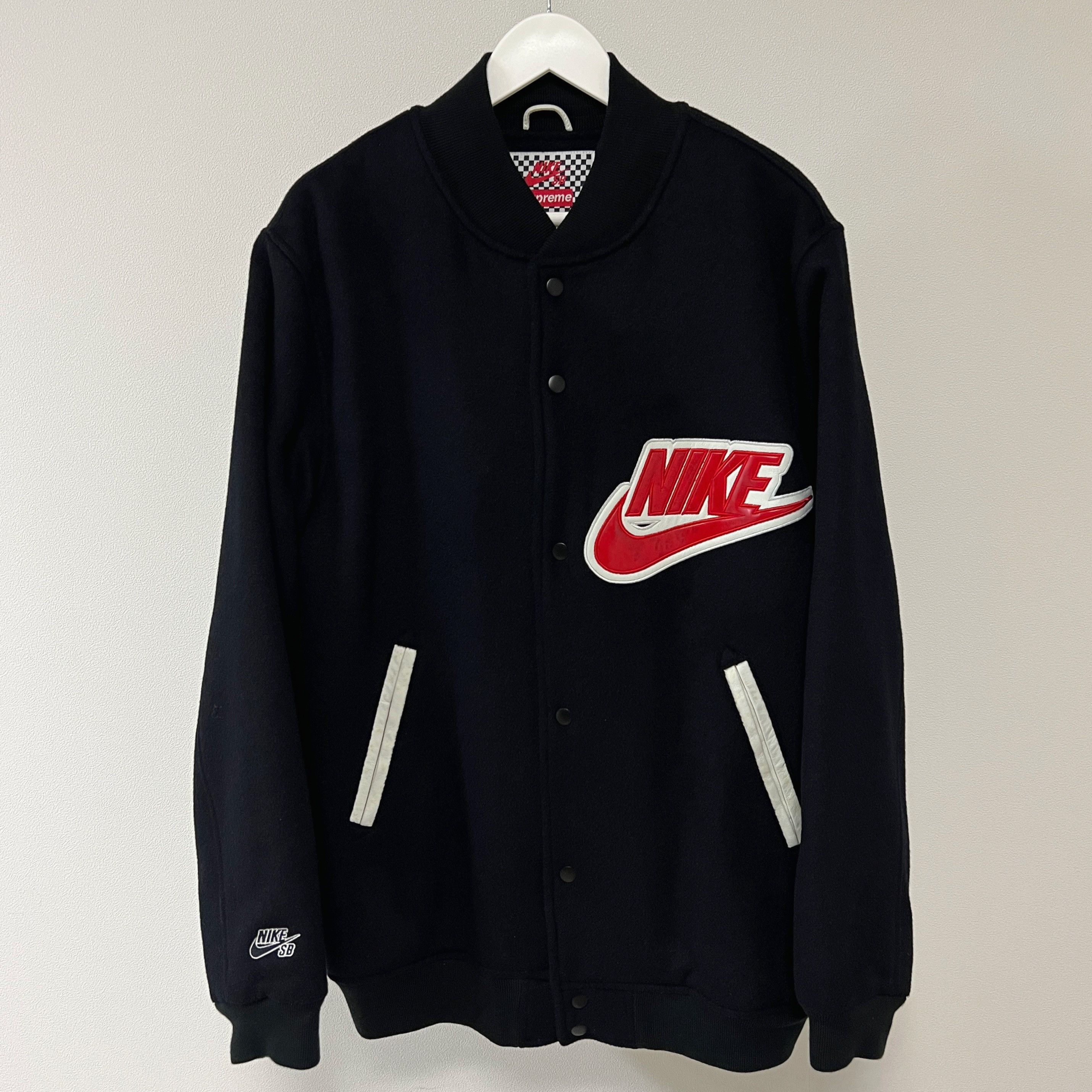 Nike × Supreme Supreme Nike SB Varsity Jacket Black 2007 Size US XL / EU 56 / 4 - 2 Thumbnail