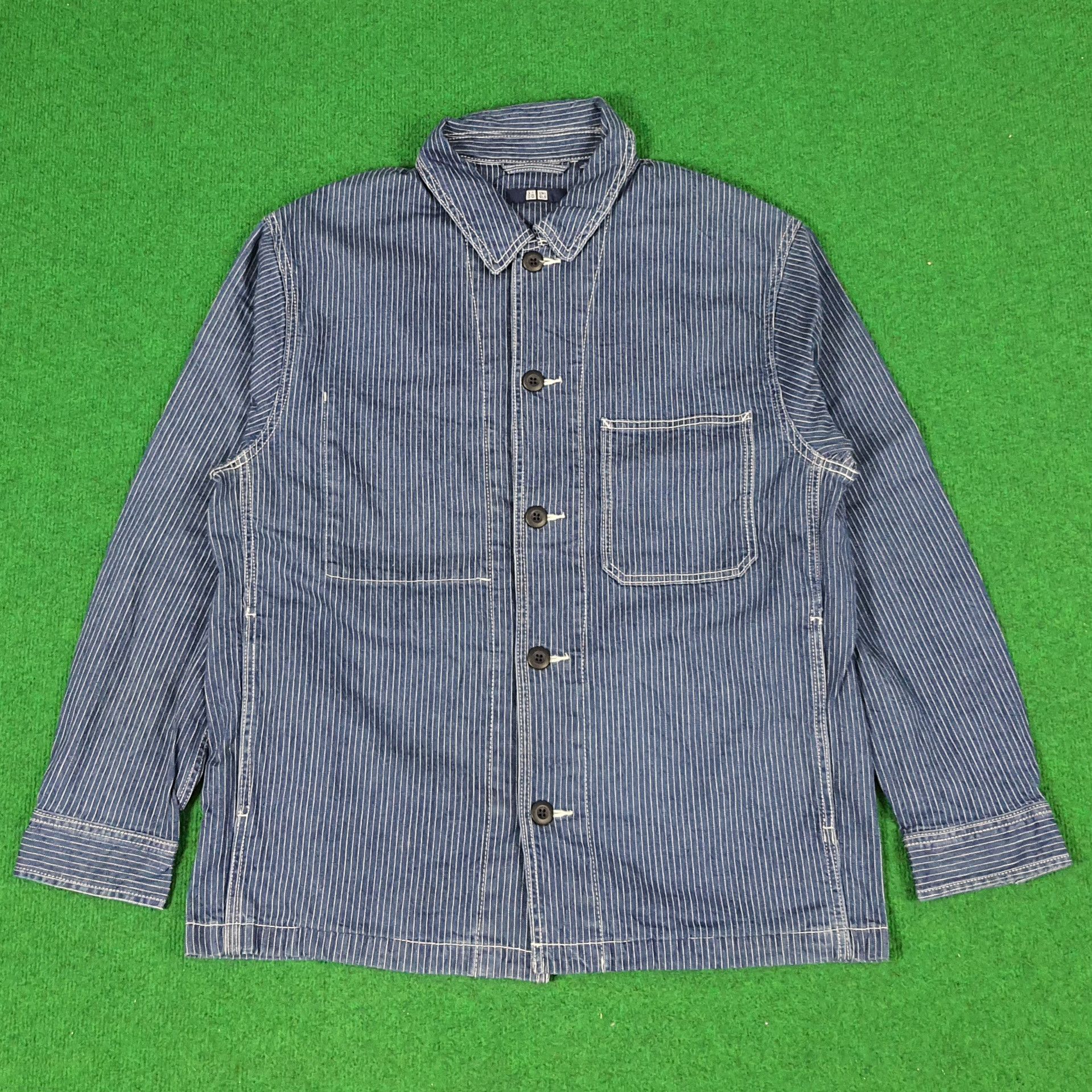 Japanese Brand × Vintage Vintage Uniqlo Japanese Brand Denim Custom Logo Jacket Size US L / EU 52-54 / 3 - 3 Thumbnail