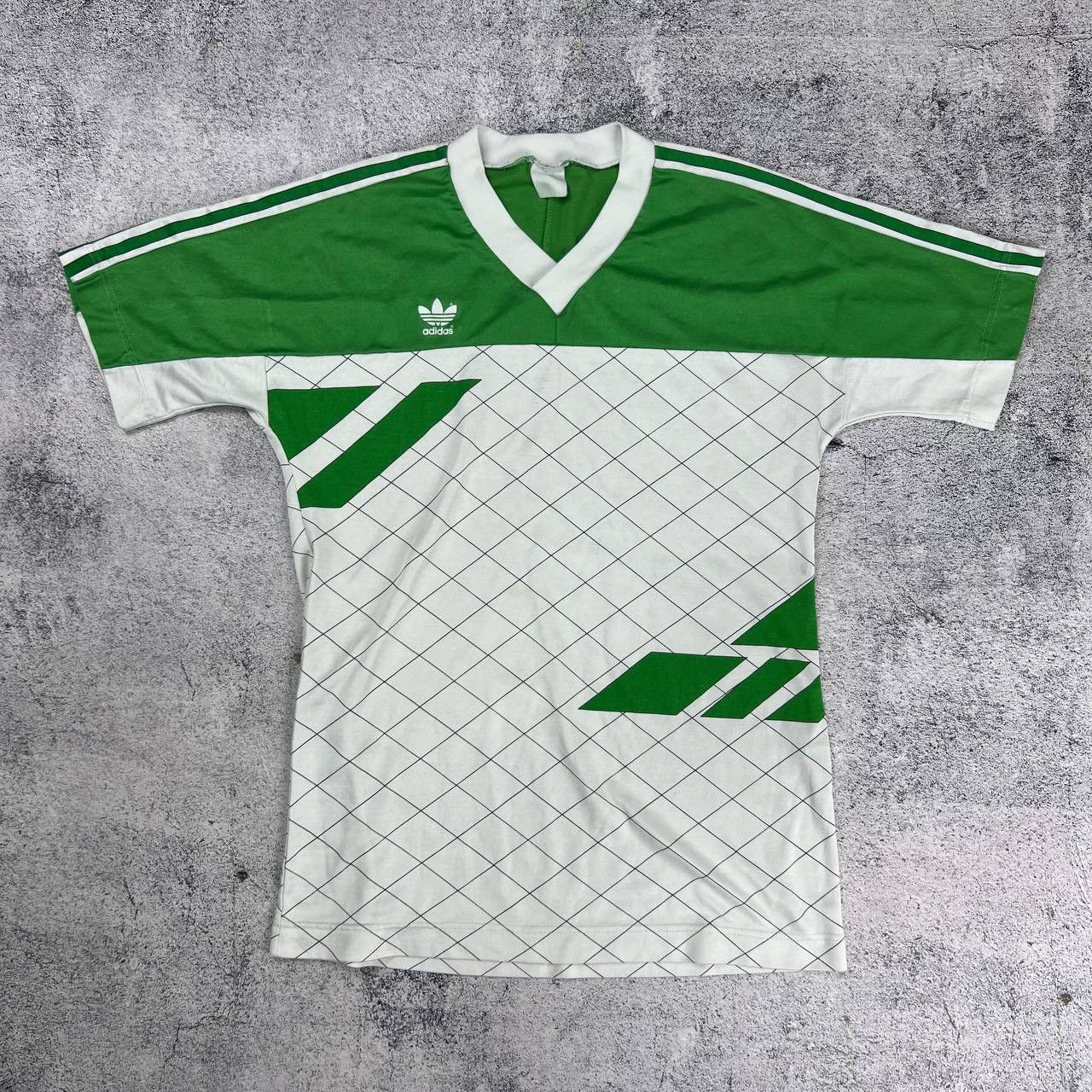 Adidas Vintage Football Jersey 80s Green White