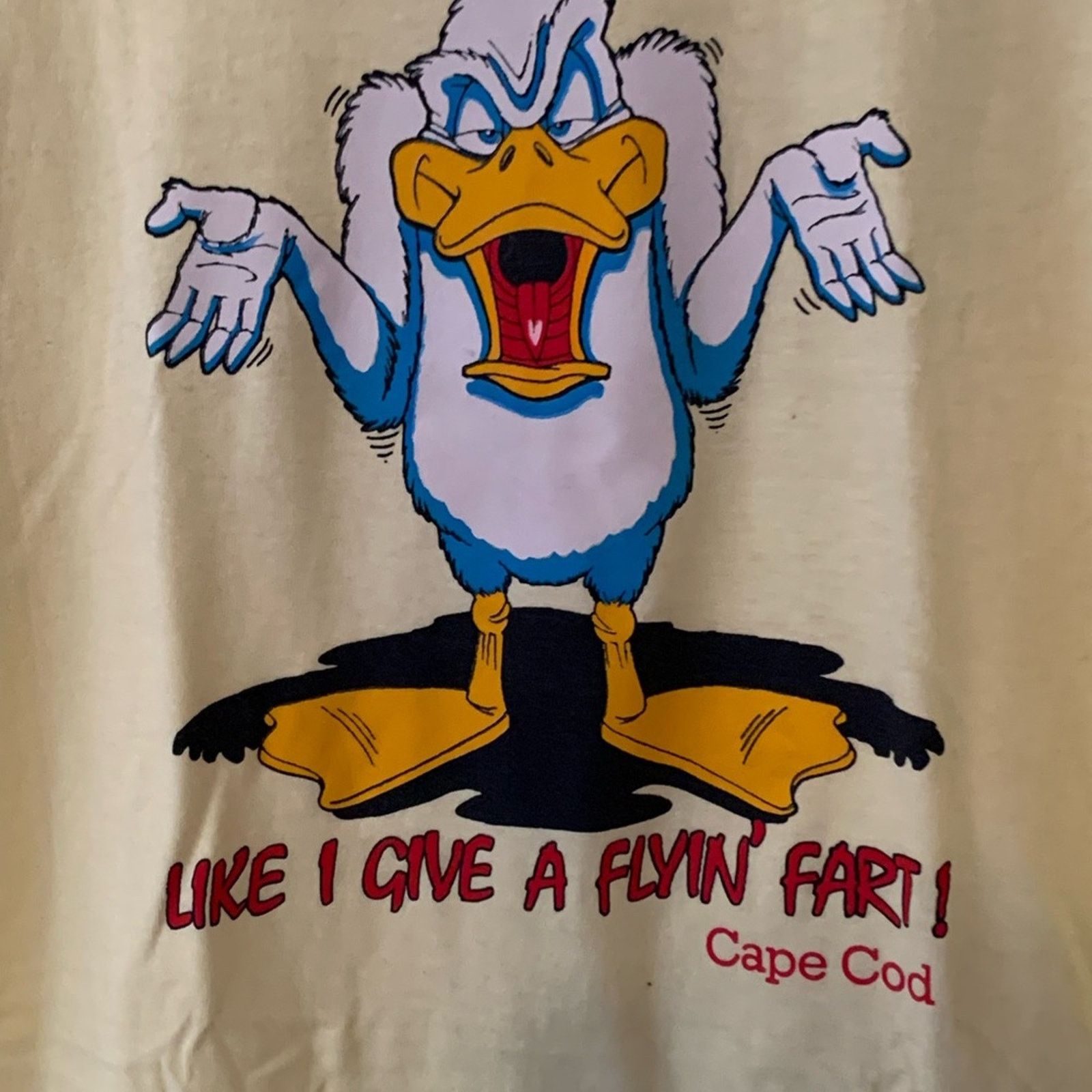 Jerzees VINTAGE SINGLE STITCH CAPE COD GIVE A FLYING FART SHIRT XL Size US XL / EU 56 / 4 - 2 Thumbnail