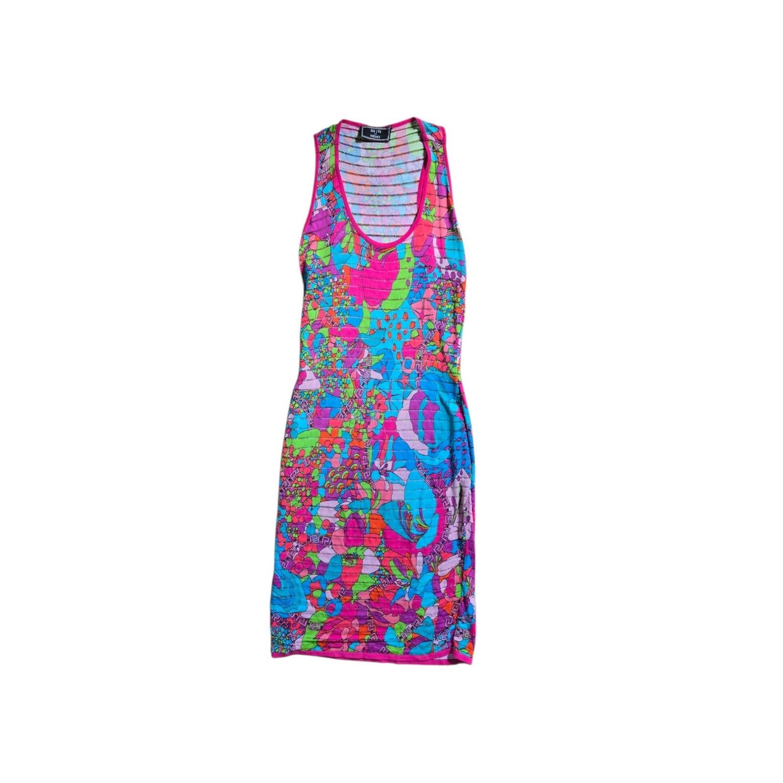 Versace Versace x Dua Lipa Runway Floral Printed Midi Dress Size S / US 4 / IT 40 - 3 Thumbnail