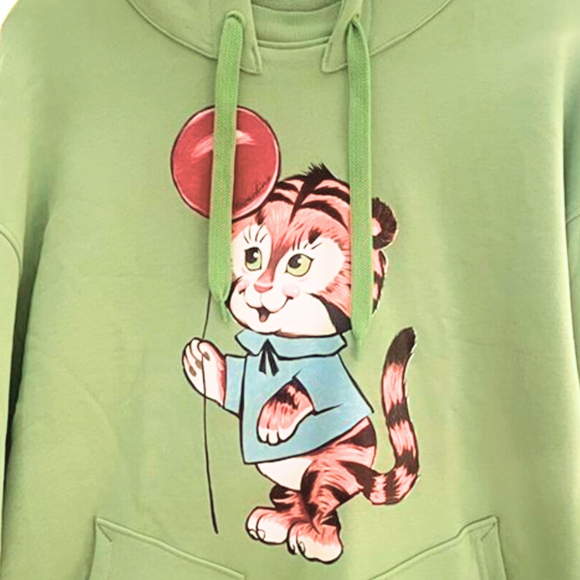 Moschino Moschino Bright Green Tiger Graphic Hoodie With Drawstring Size US L / EU 52-54 / 3 - 2 Thumbnail