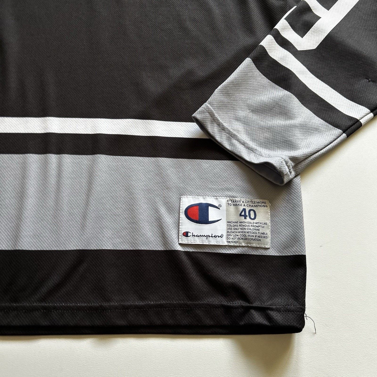 Champion Champion Hockey Jersey Black Long Sleeve Medium Vintage Y2K Size US M / EU 48-50 / 2 - 5 Thumbnail